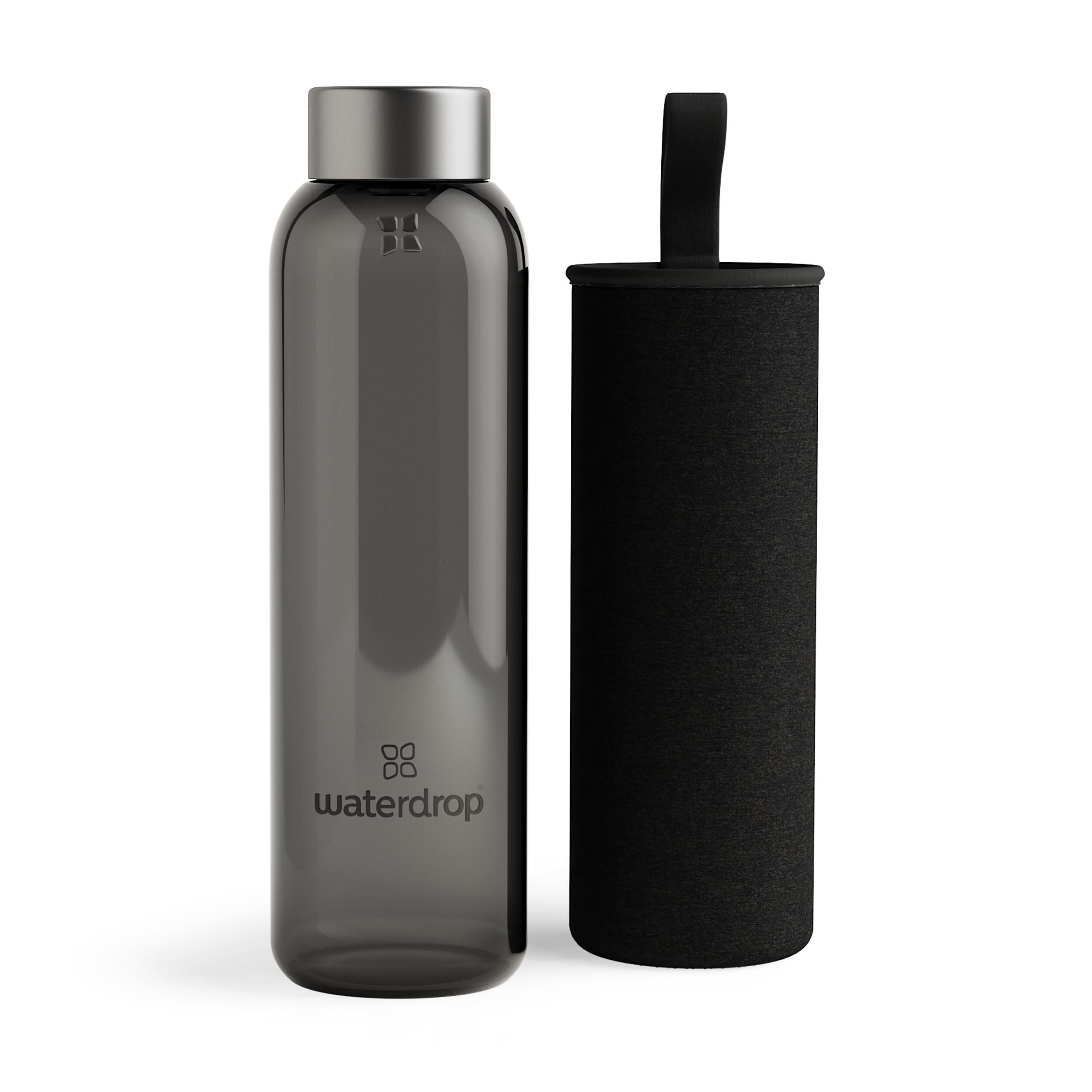 Glasflasche 600 ml mit Schutzhülle schwarz  2/2