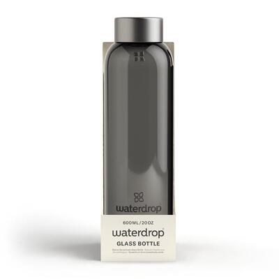 Borraccia in vetro da 600 ml con rivestimento di protezione colore nero