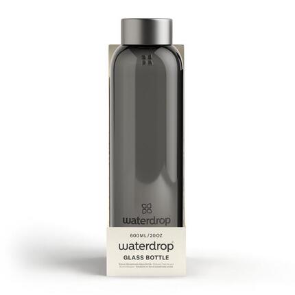 Bouteille en verre 600ml avec manchon de protection, noir