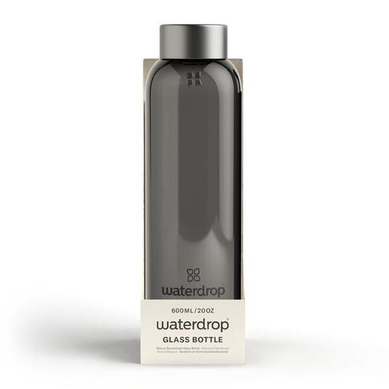 Bouteille en verre 600ml avec manchon de protection, noir