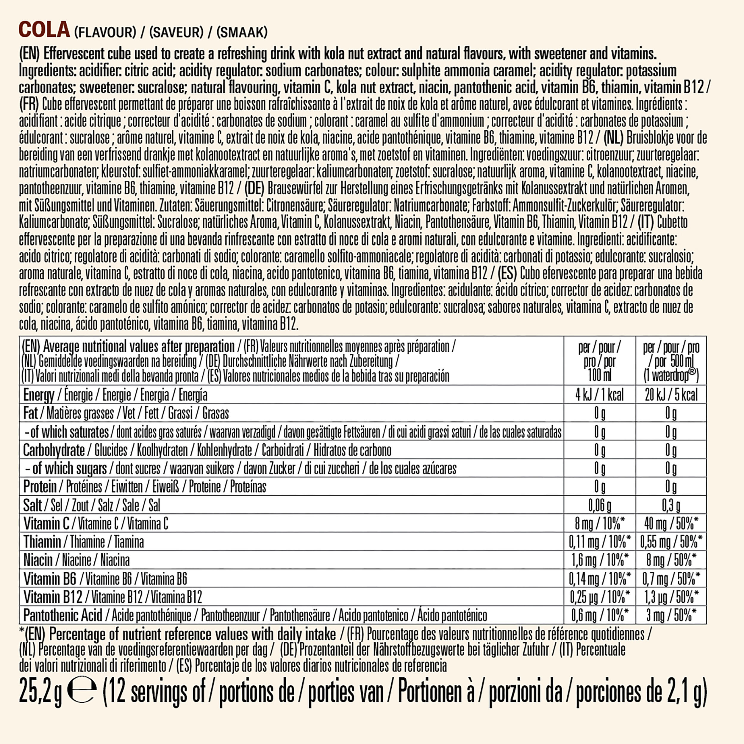 Pastilles effervescentes cola, Microdrink 12x500ml 2/2