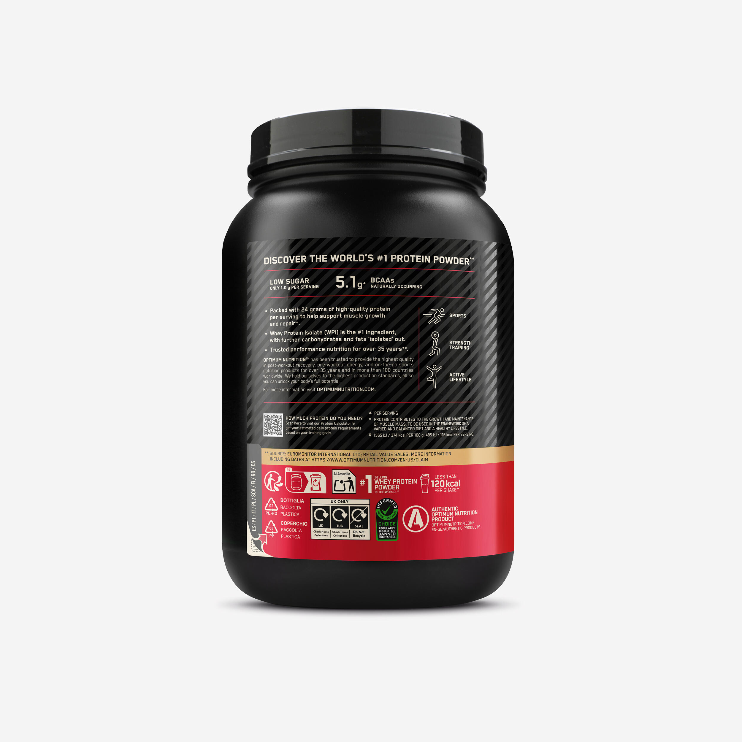 100% whey protein double chocolate, Gold Standard 775g 2/3