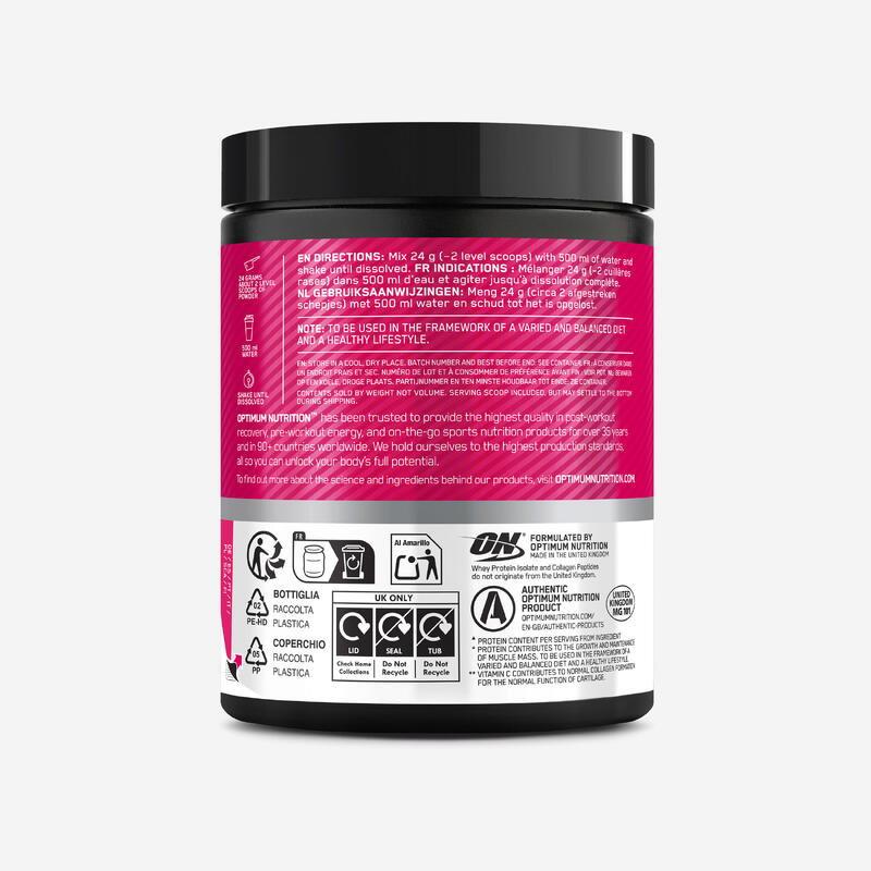 Izolat de proteine Clear whey cu colagen, mere și zmeură 240g