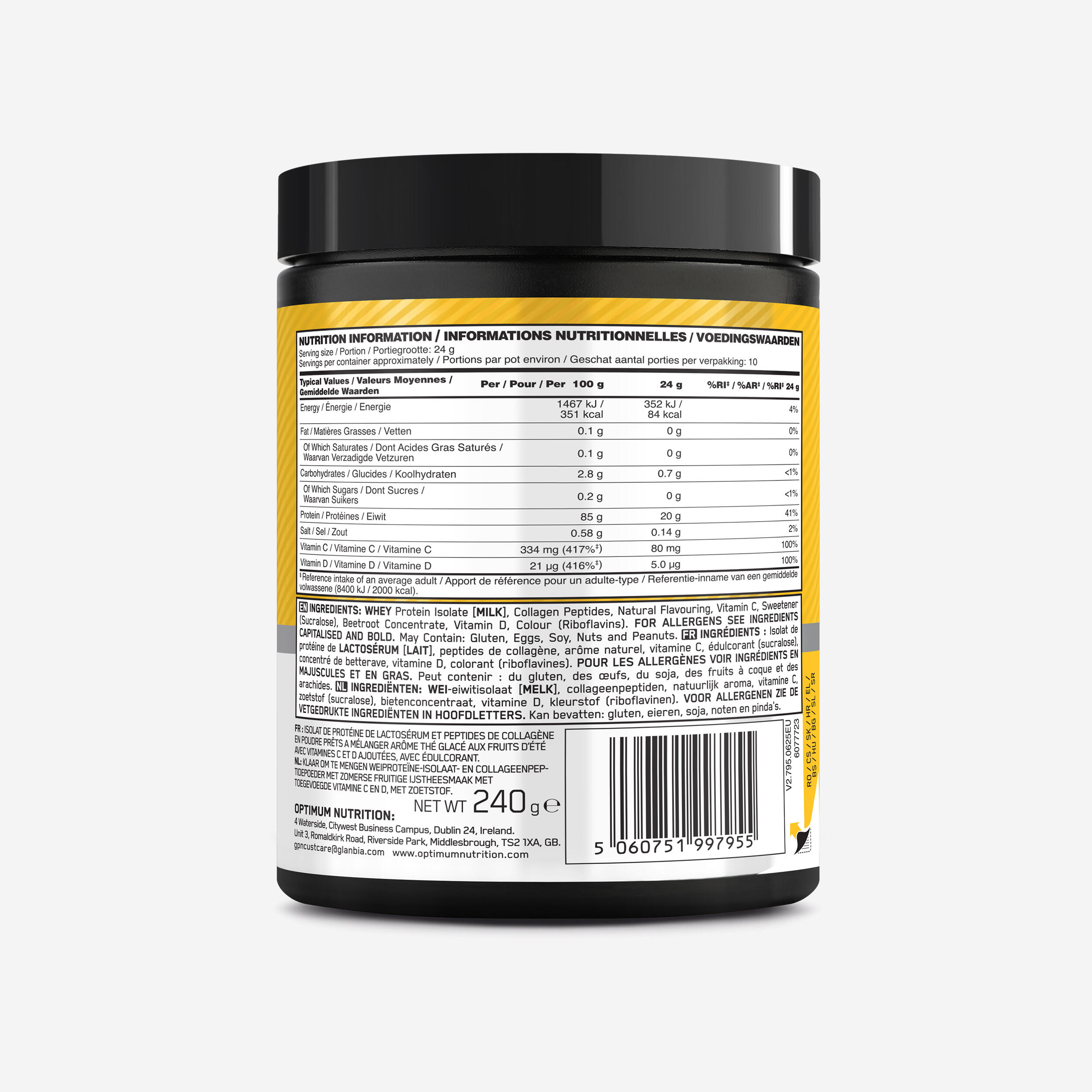 Clear whey isolate avec collagène thé glacé, 240g 3/3