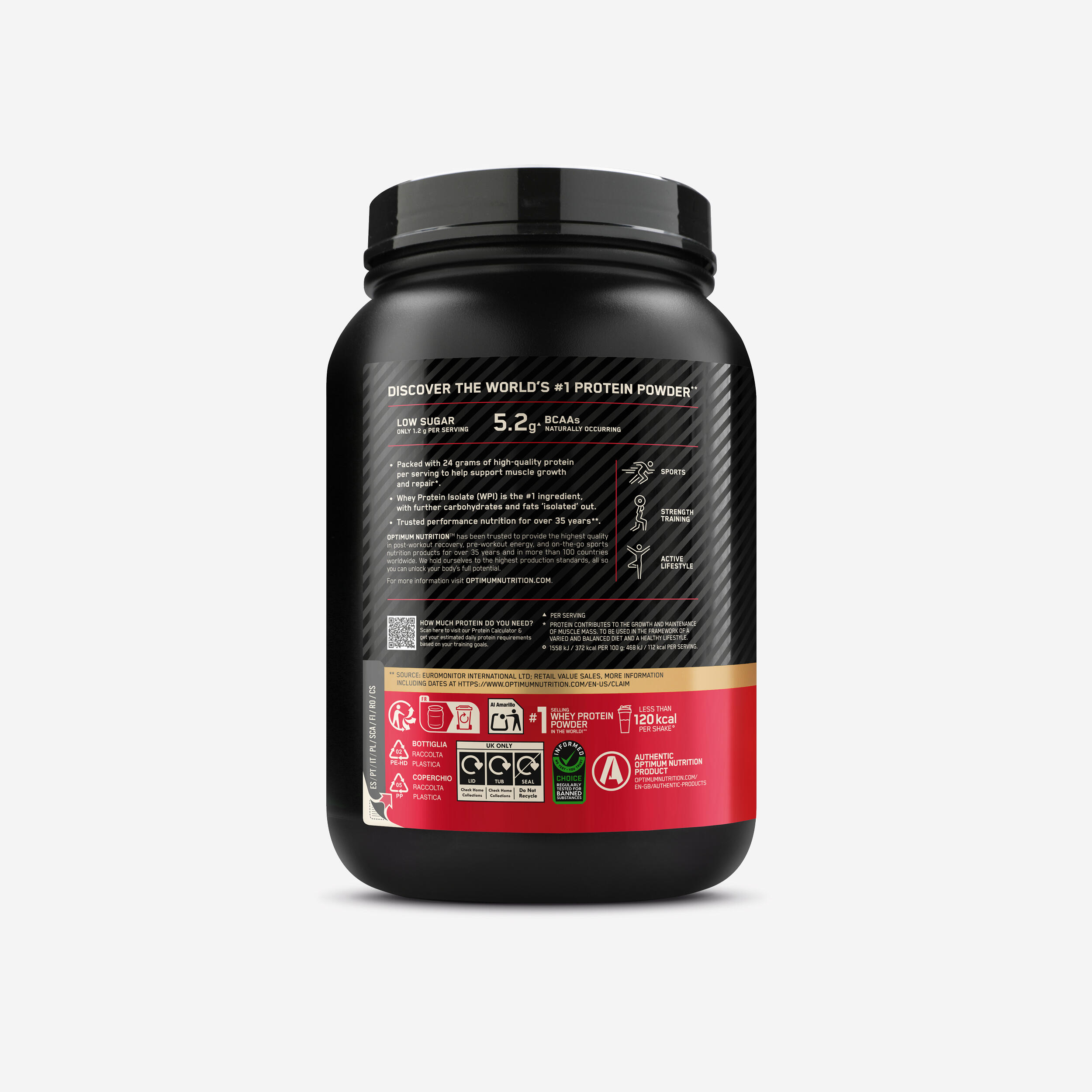 100 % Whey-Protein Erdbeere, Gold Standard 780 g 2/3