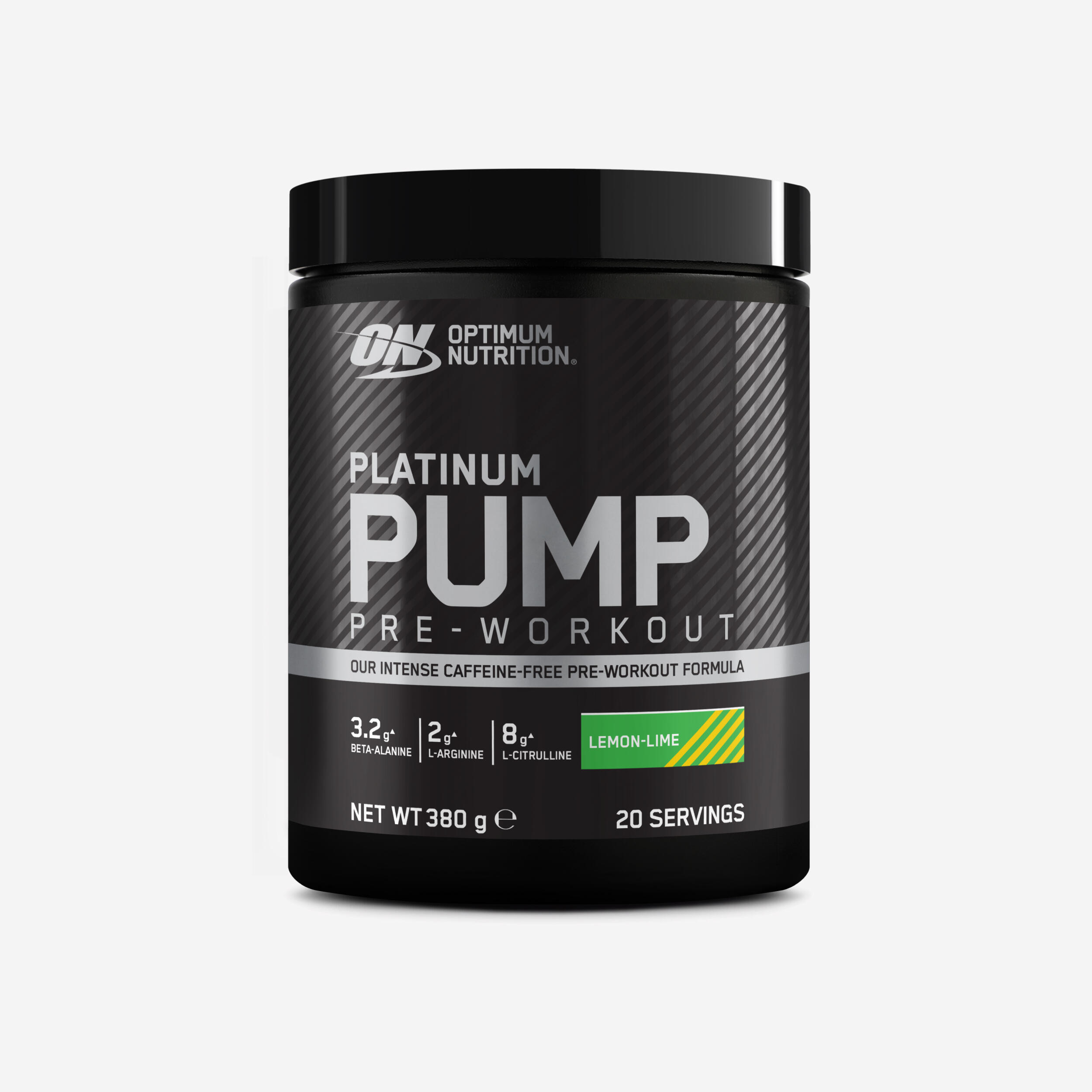 Pré-workout sans caféine citron, Platinum Pump 380g