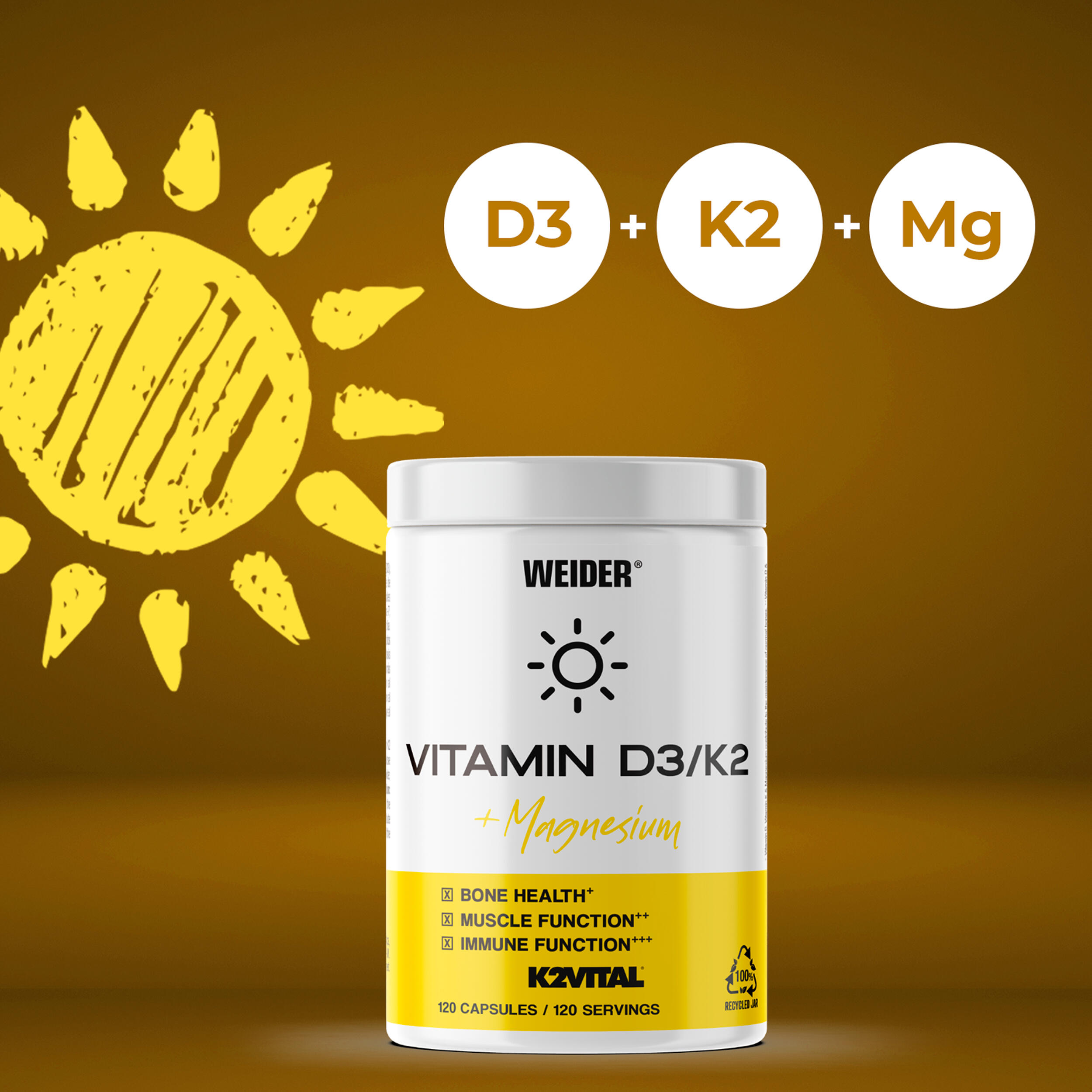 Vitamines D3/K2 120 gélules 2/4