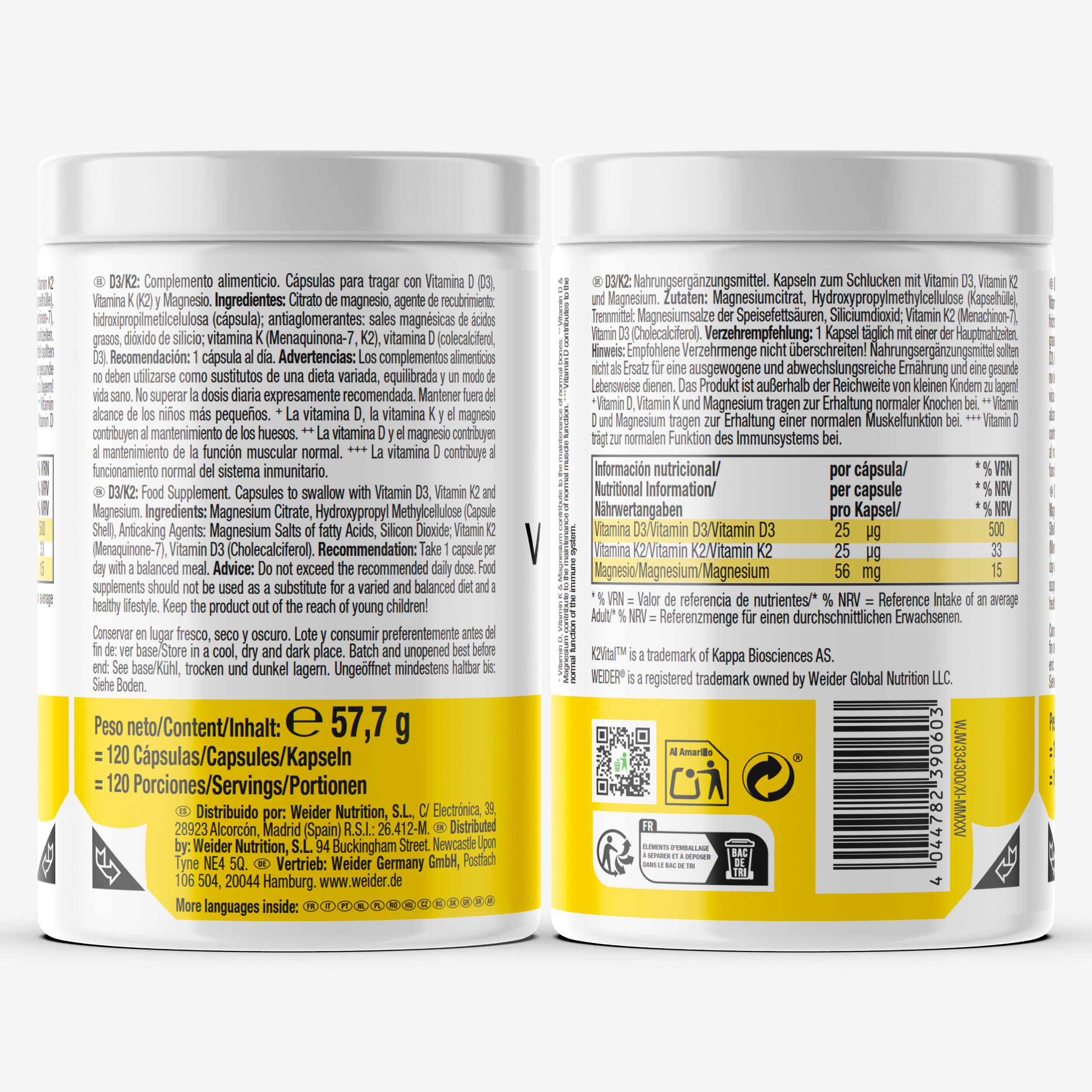 Vitamines D3/K2 120 gélules 3/4