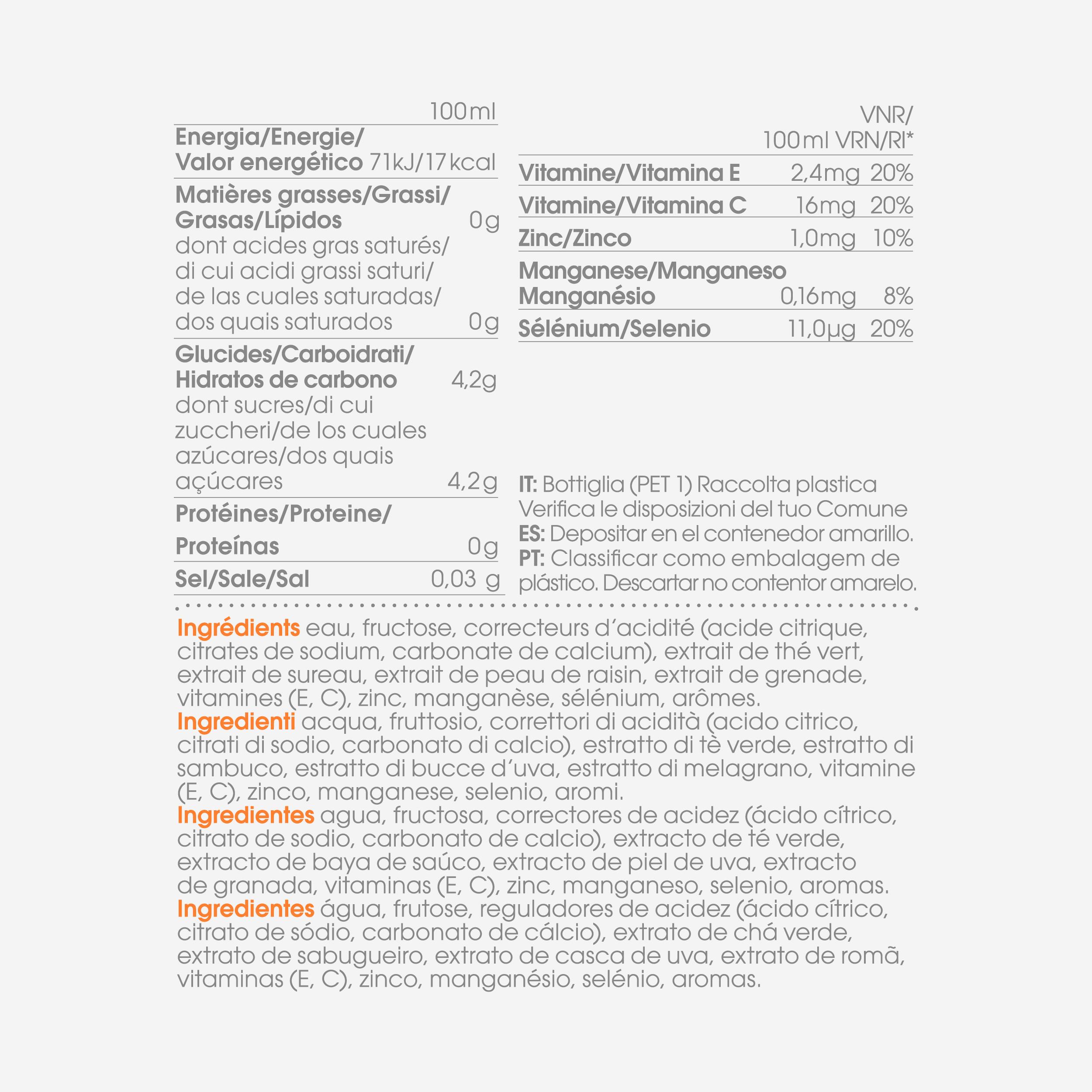 Boisson enrichie en vitamines pêche, Antioxidant 500ml 3/4