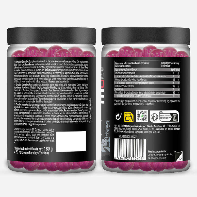 Gummies creatină micronizată cireșe x60