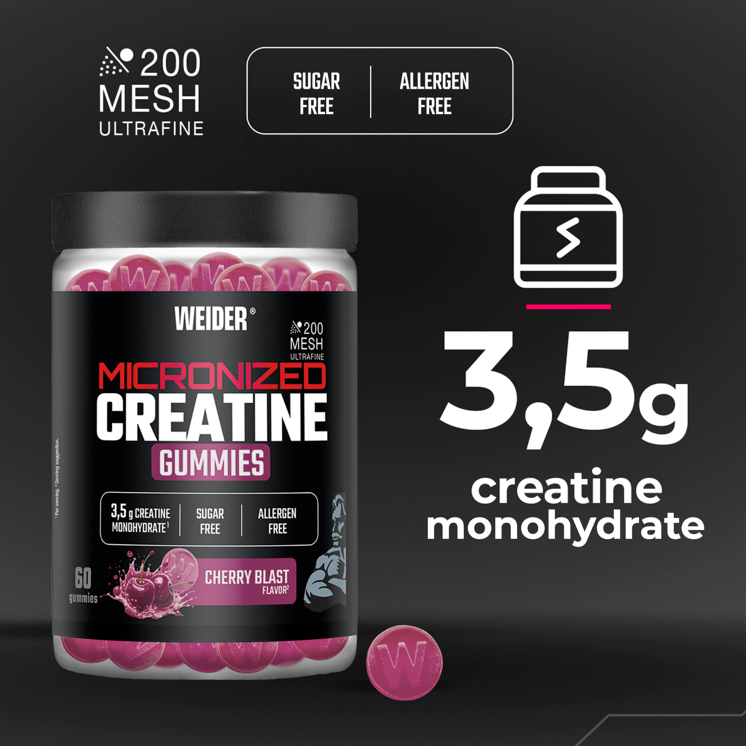 Gummies creatina micronizada cereza x60 2/4