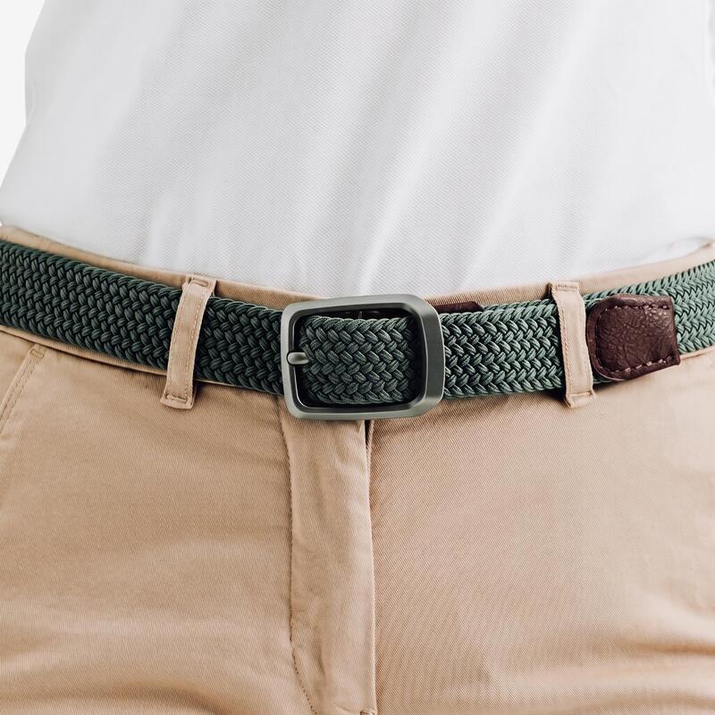 Curea de golf împletită elastică și extensibilă Verde