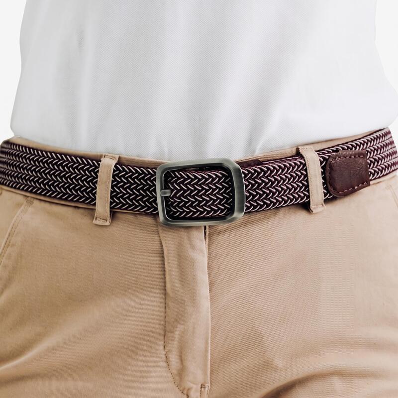 Curea golf împletită elastică și extensibilă Mov și bej