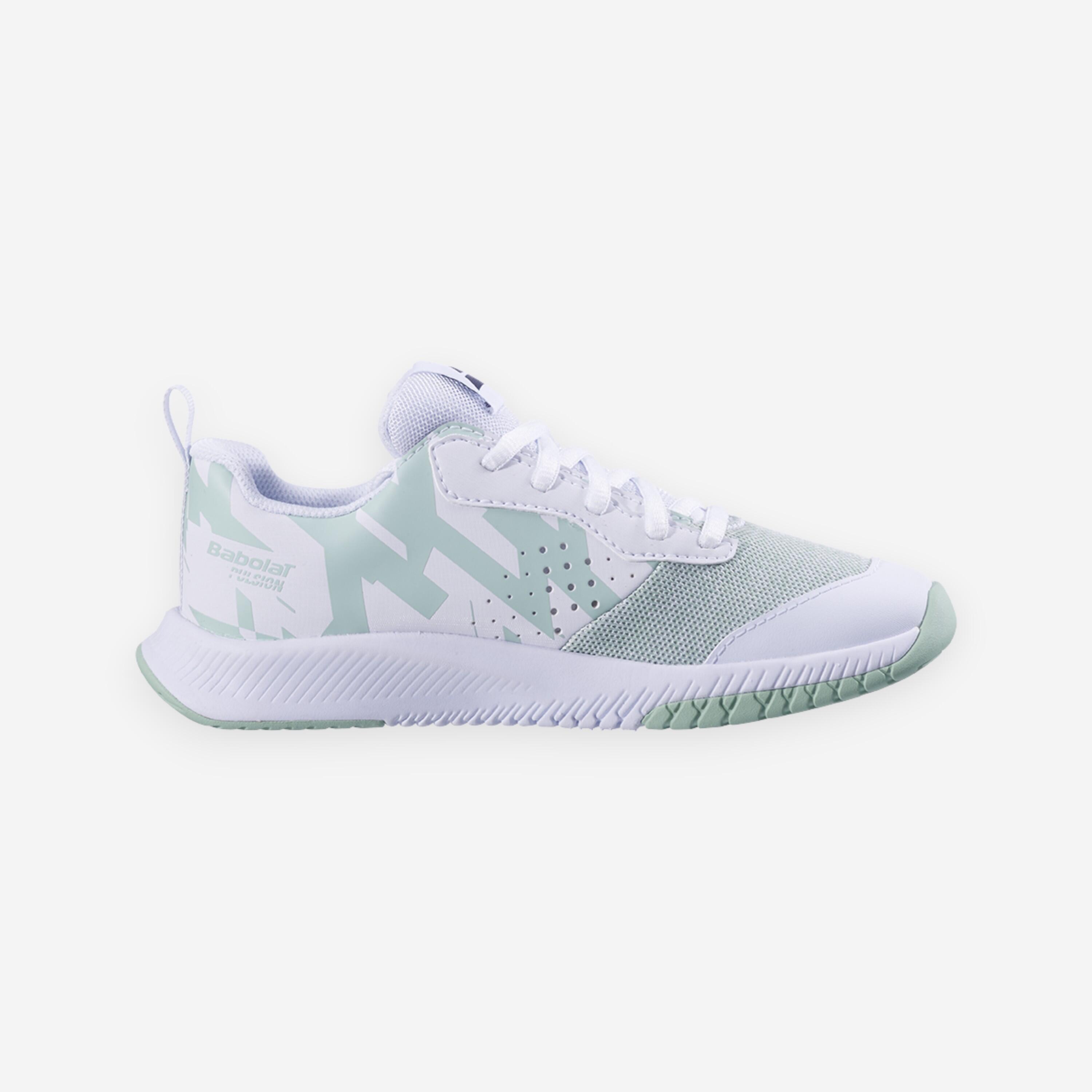 Chaussures de tennis enfant, Babolat Pulsion Junior PE26 blanc vert 5/5