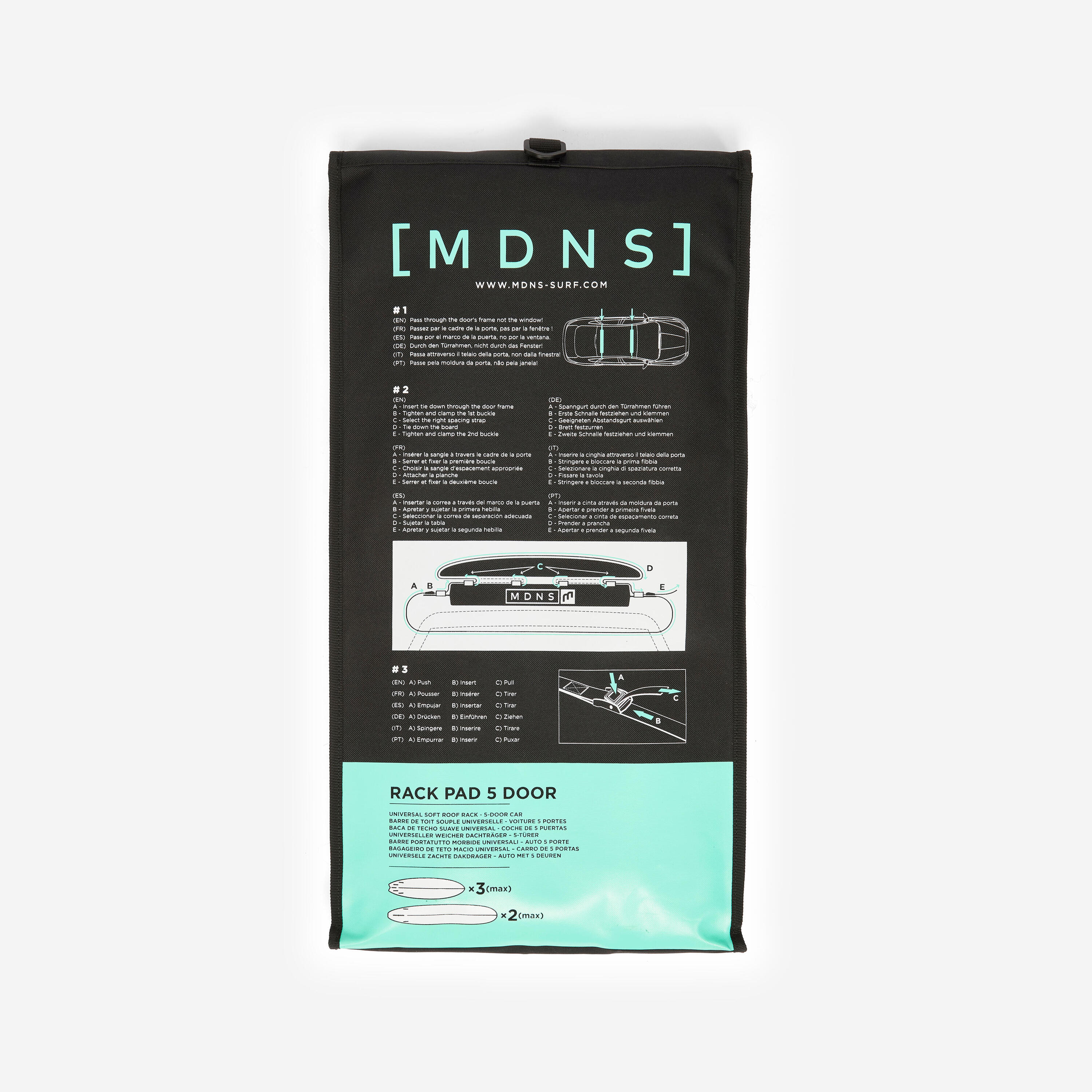 Barres de toit voiture pour planche de surf Madness, noir 4/8