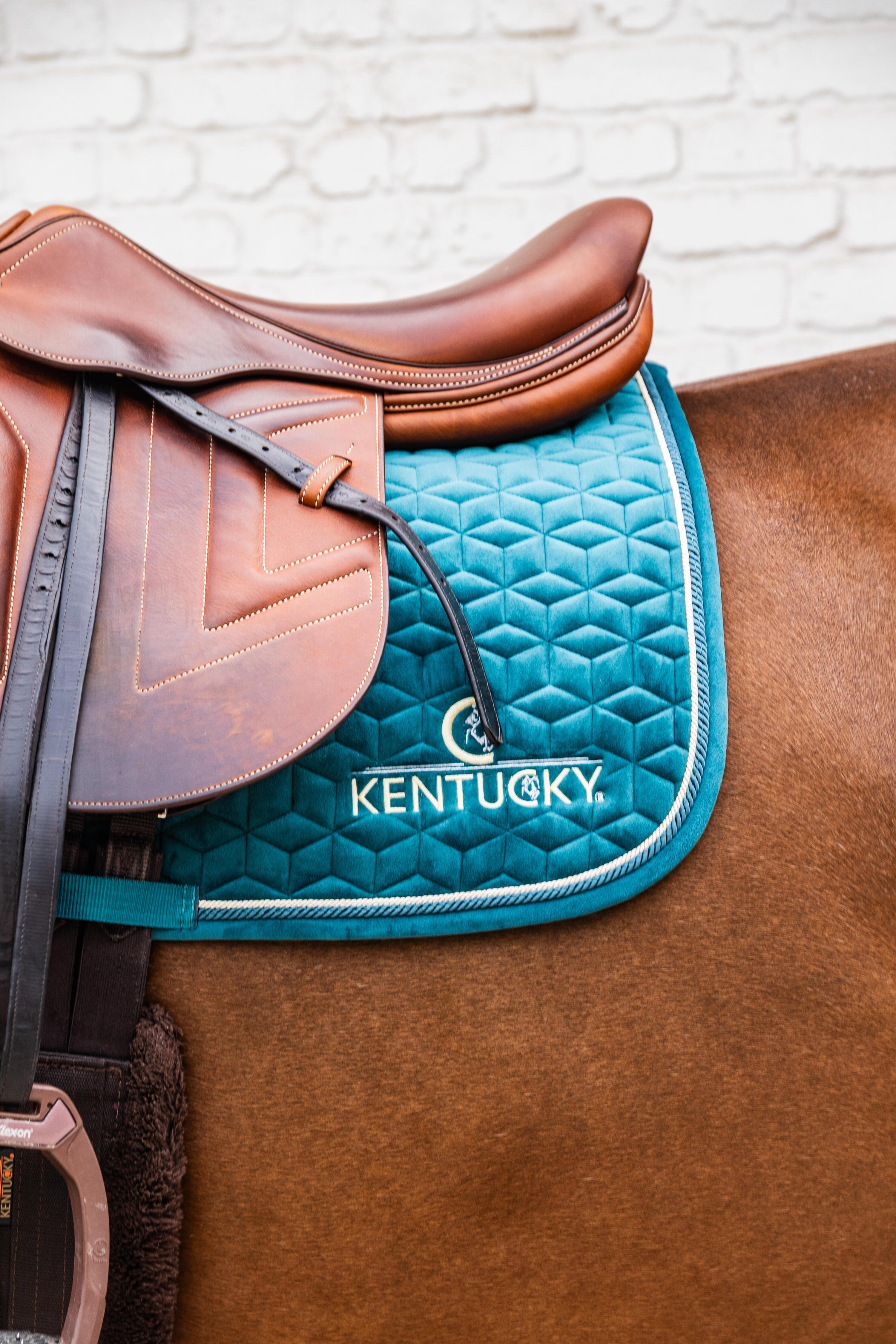 Tapis de selle équitation - Kentucky Velvet Emeraude 2/4
