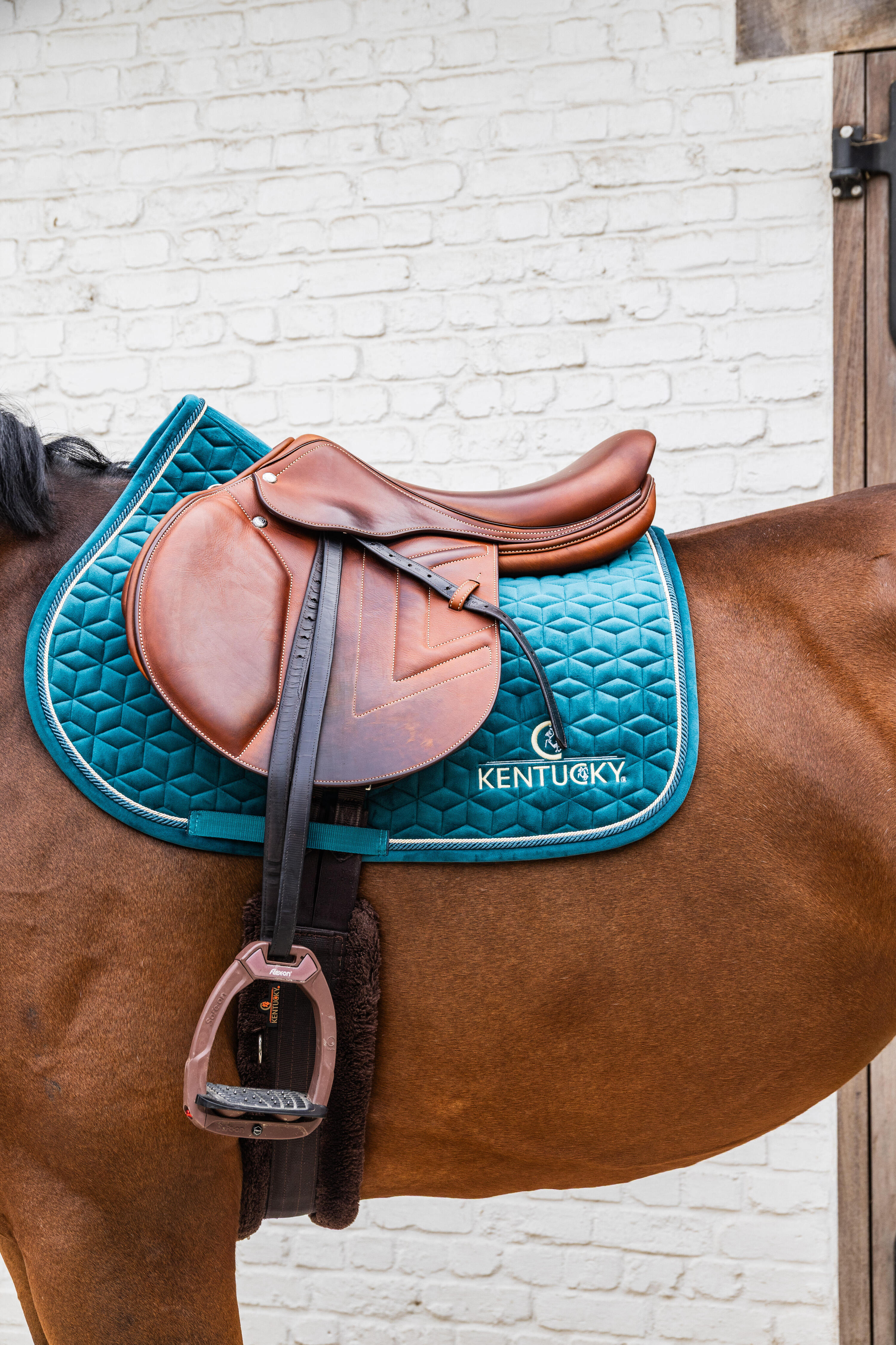 Tapis de selle équitation - Kentucky Velvet Emeraude 3/4