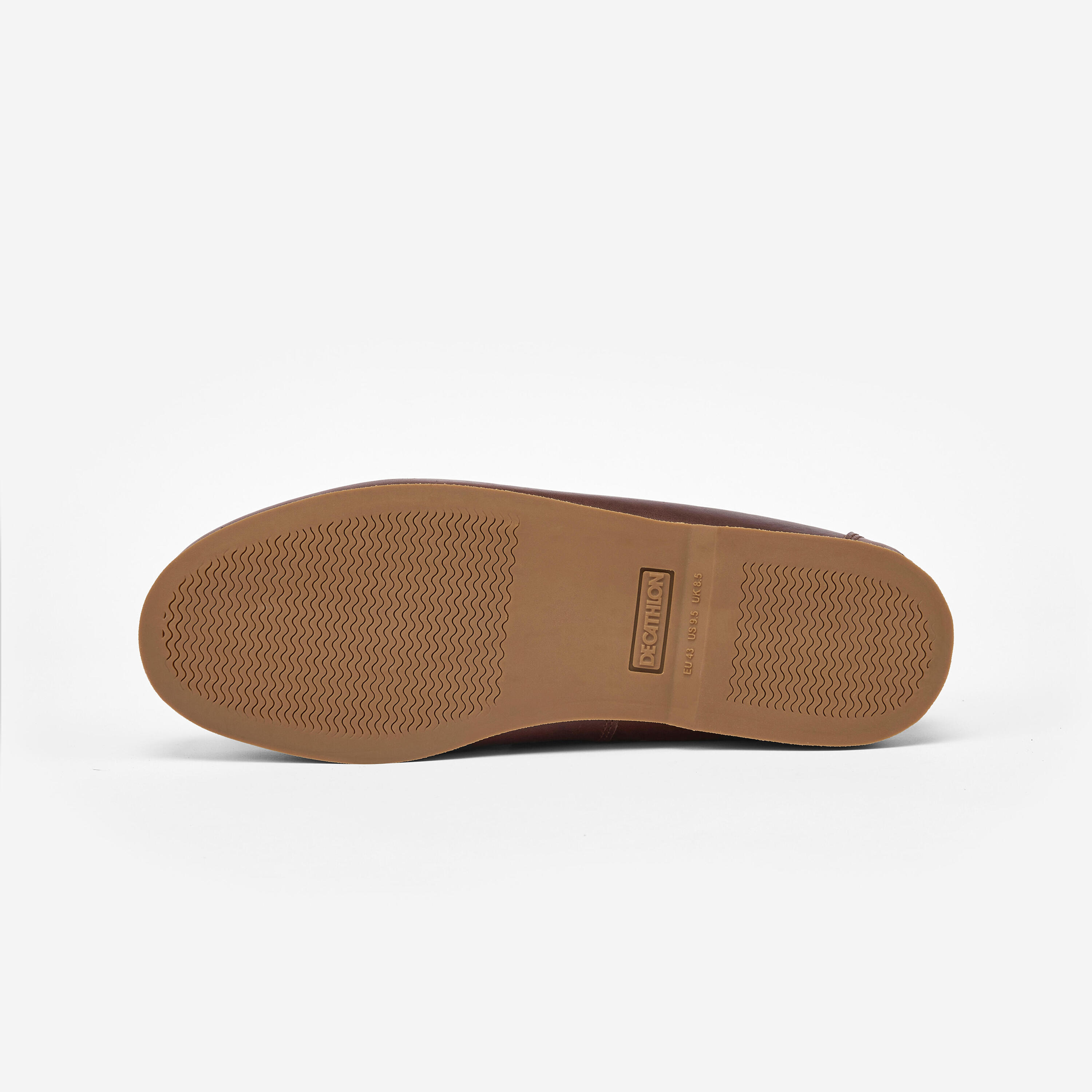 Chaussures bateau cuir Sailing 500 marron 4/6