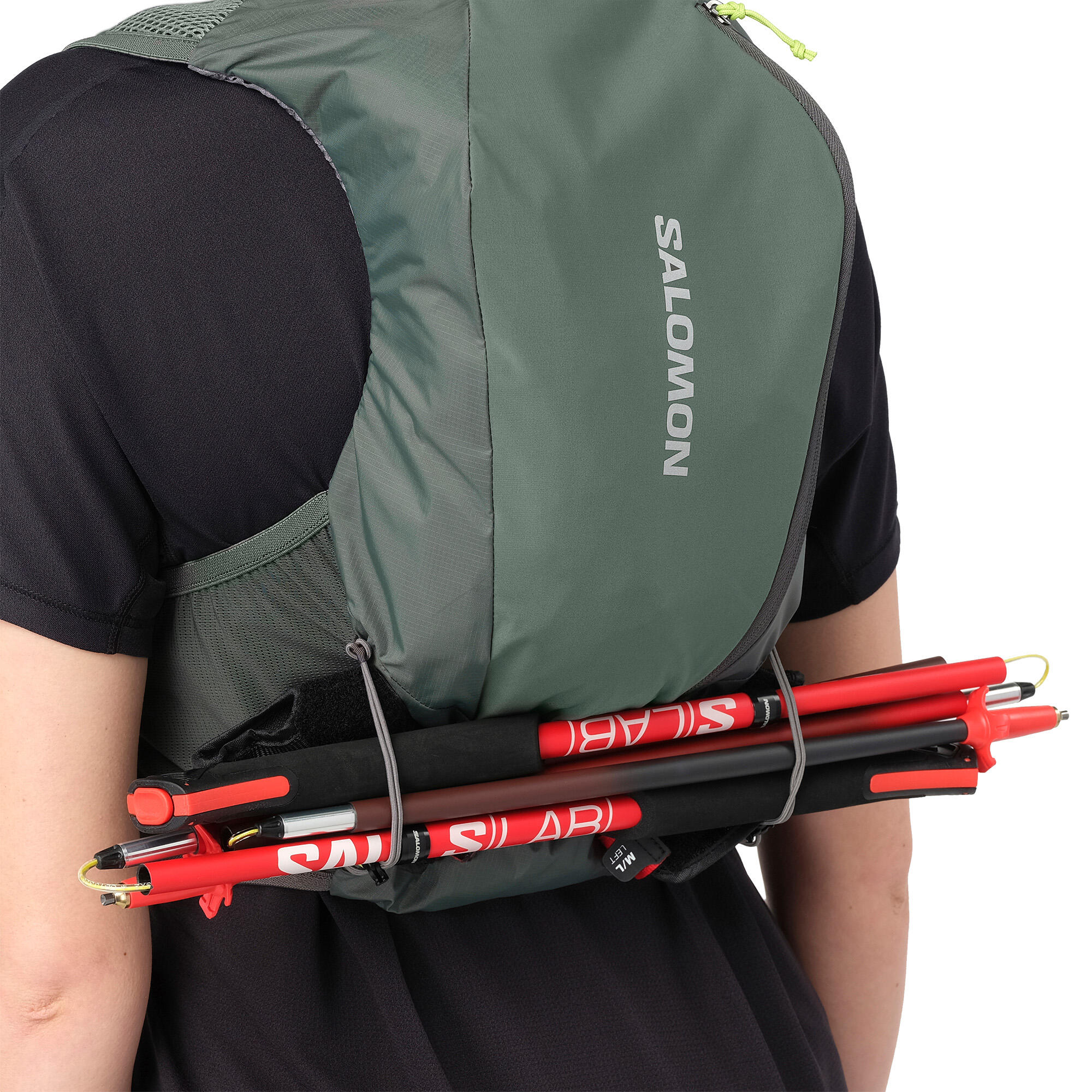 Trailbag 8L Salomon Skin Pro 8 inkl. Trinkflaschen, grün 8/8