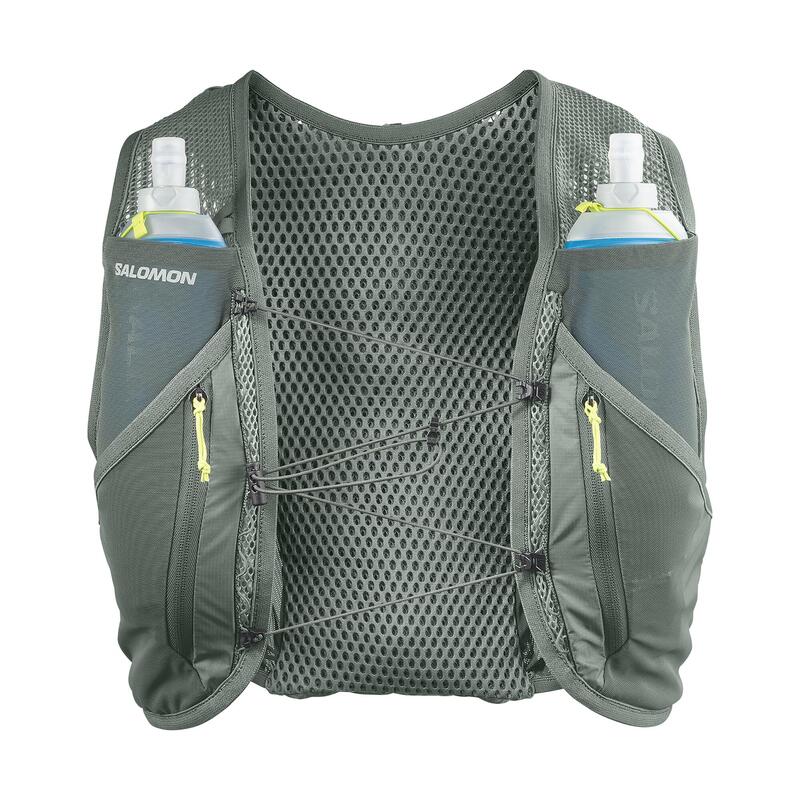 Rucsac de trail 8L cu bidoane de apă incluse, Salomon Skin Pro 8 verde
