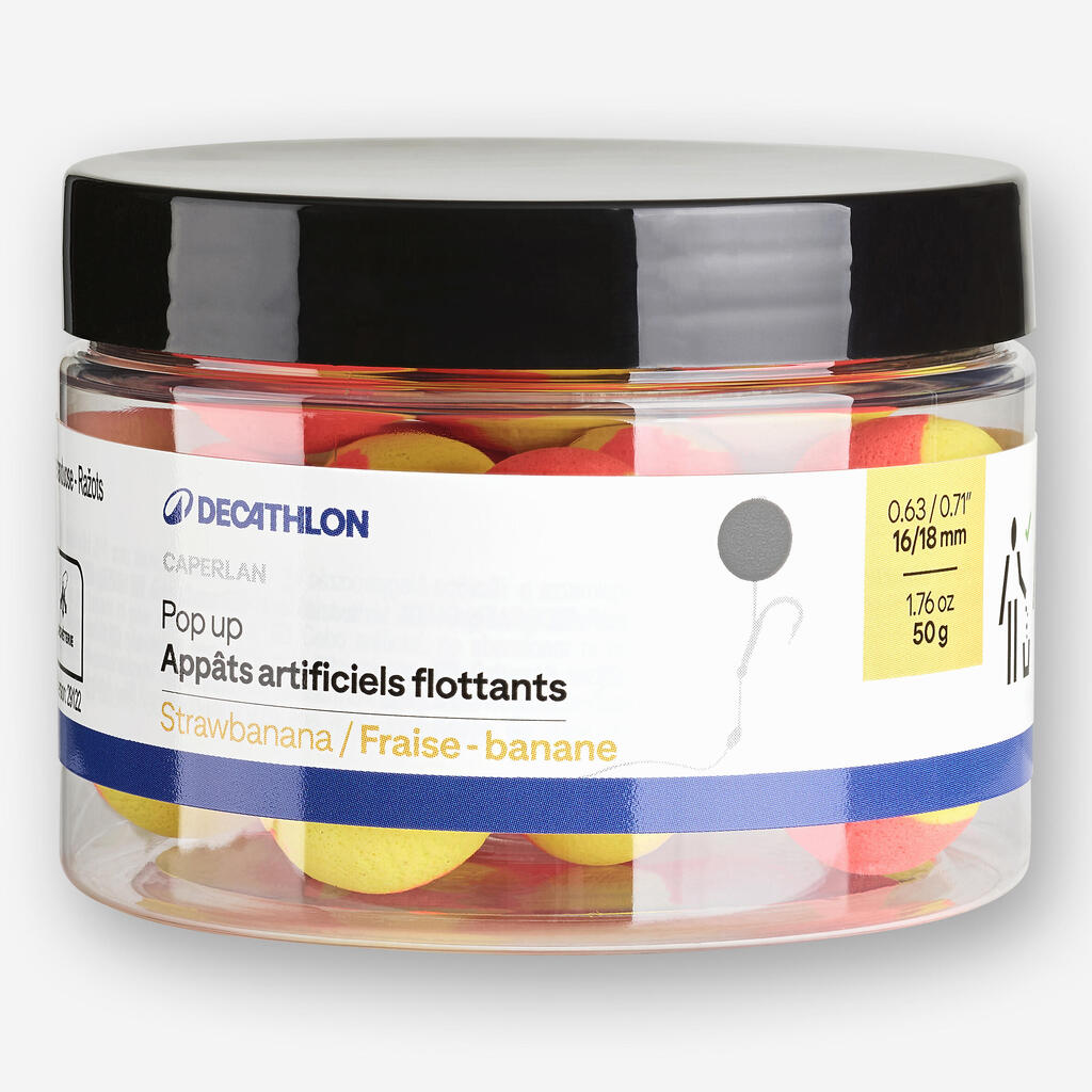Plovni boiliji za krapolov z okusom jagode in banane (od 16 mm do 18 mm) 