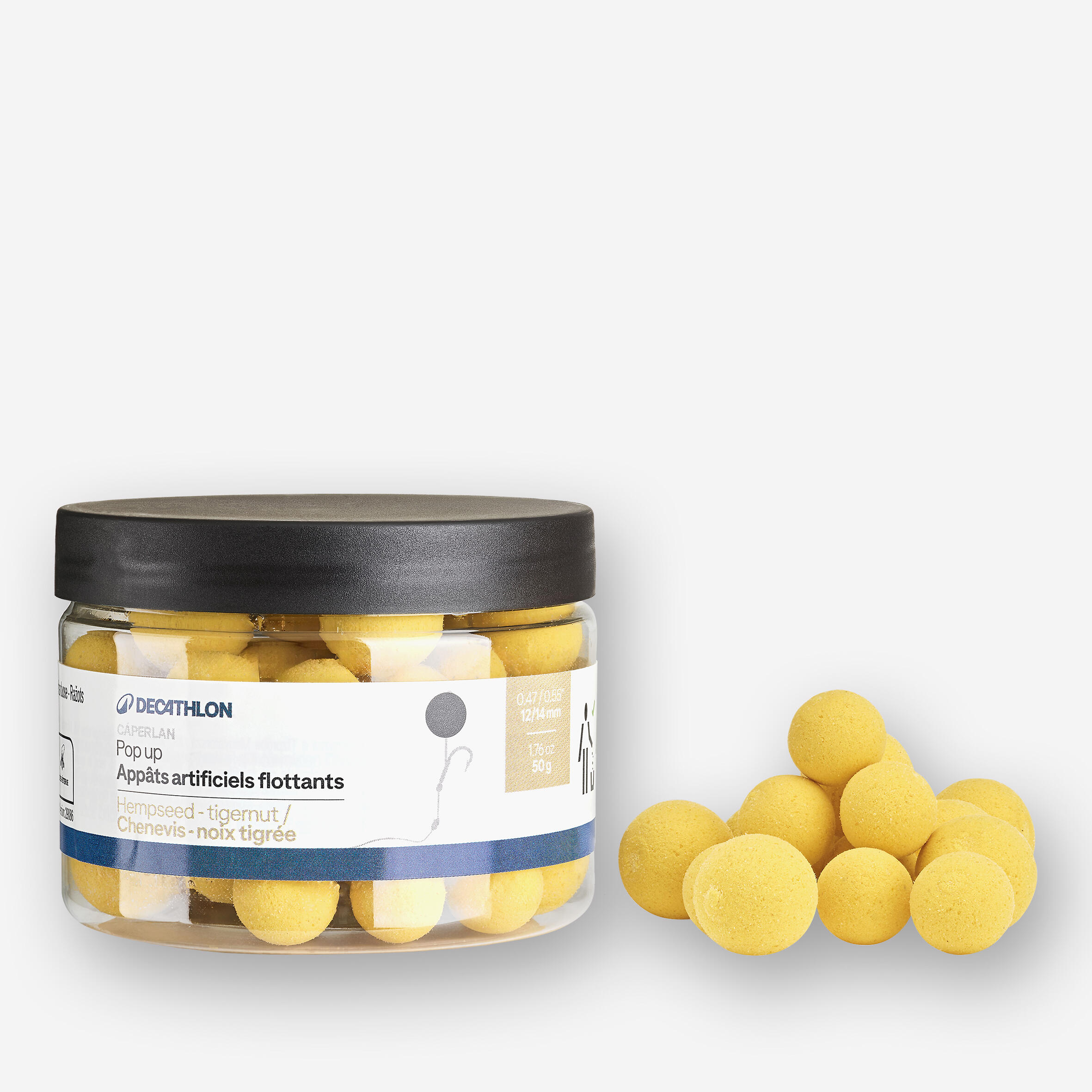 Boilies na kaprařinu plovoucí Pop Ups 12–14 mm Konopné semínko / tygří ořech 2/3