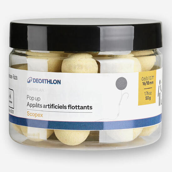 Bouillettes flottantes pêche de la carpe Pop-ups 16-18mm Scopex
