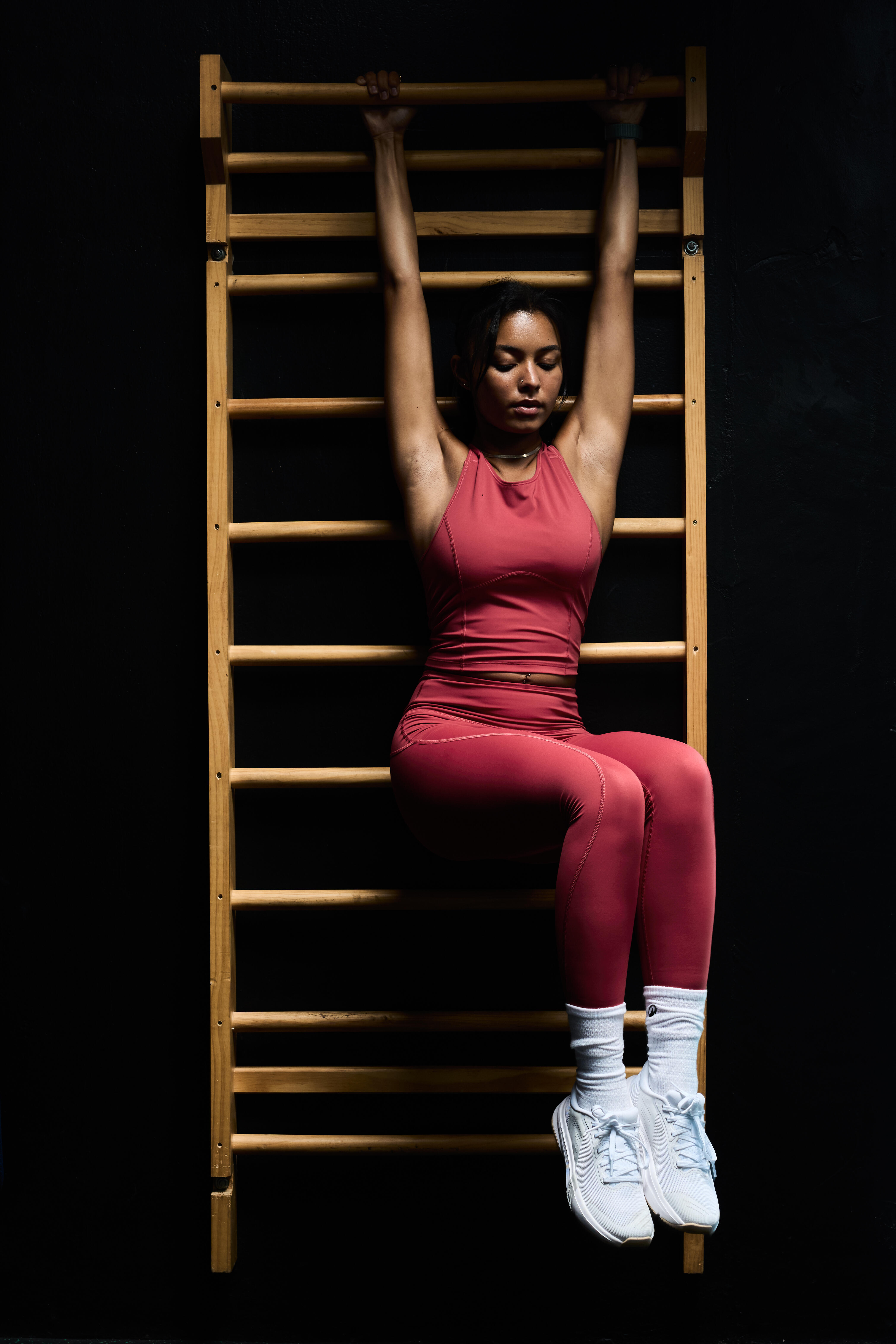 Women's Shaping Cropped Tank Top - Dark Red - DOMYOS