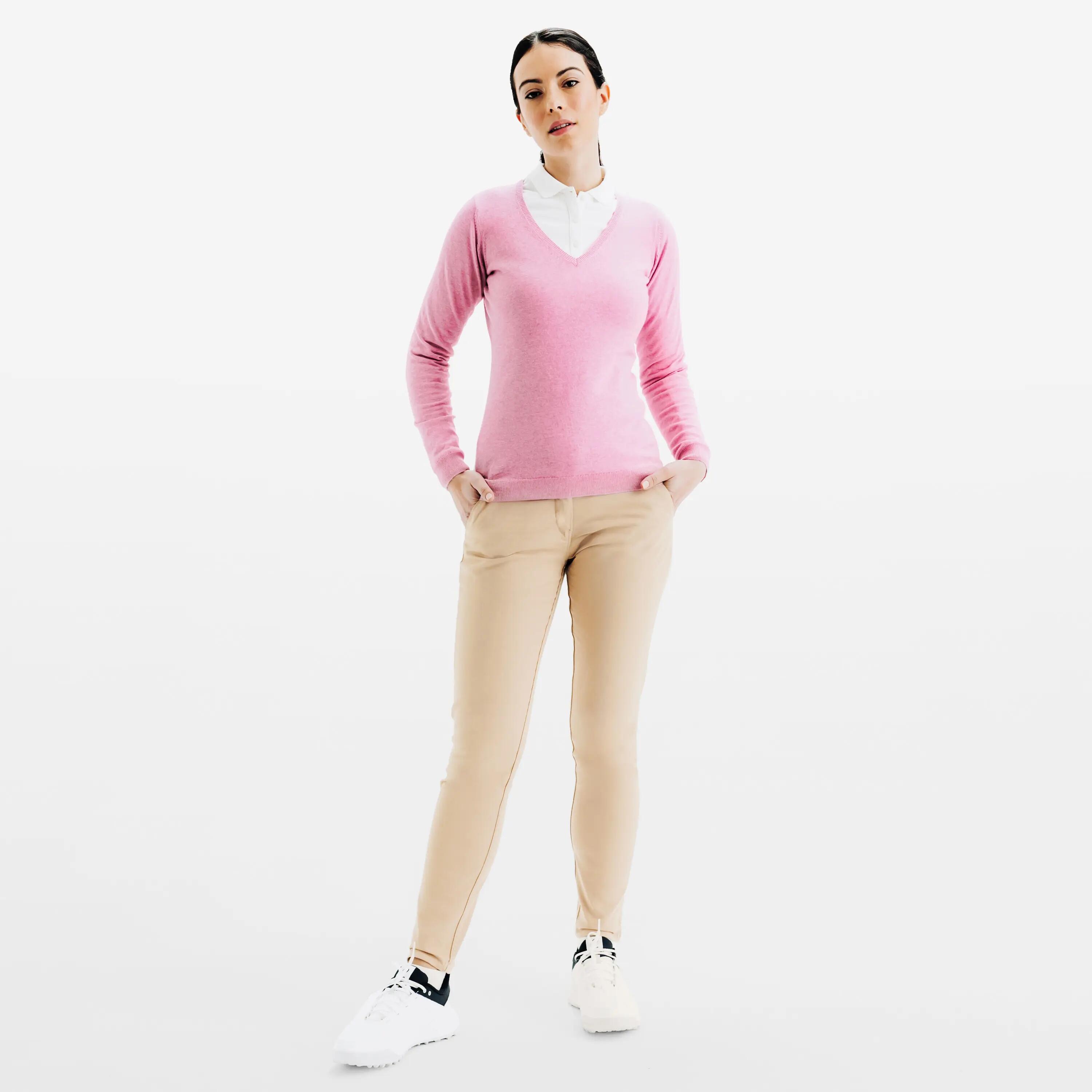 Sweter do golfa damski Inesis MW100 dekolt w serek 2/6