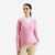 Pull de golf 100% coton col V femme, MW100 rose