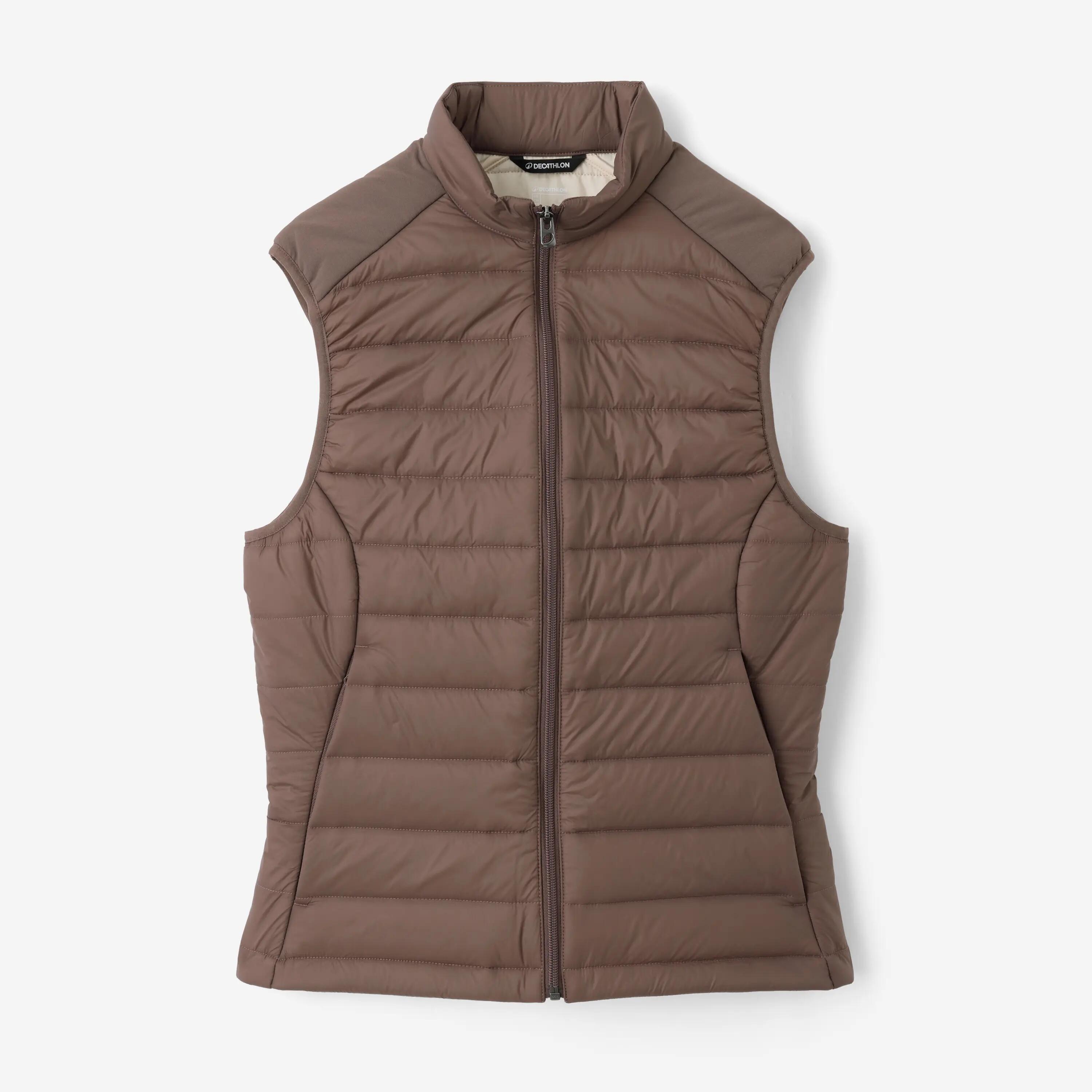 Chaleco acolchado de golf sin mangas para mujer, MW500 marrón 10/10