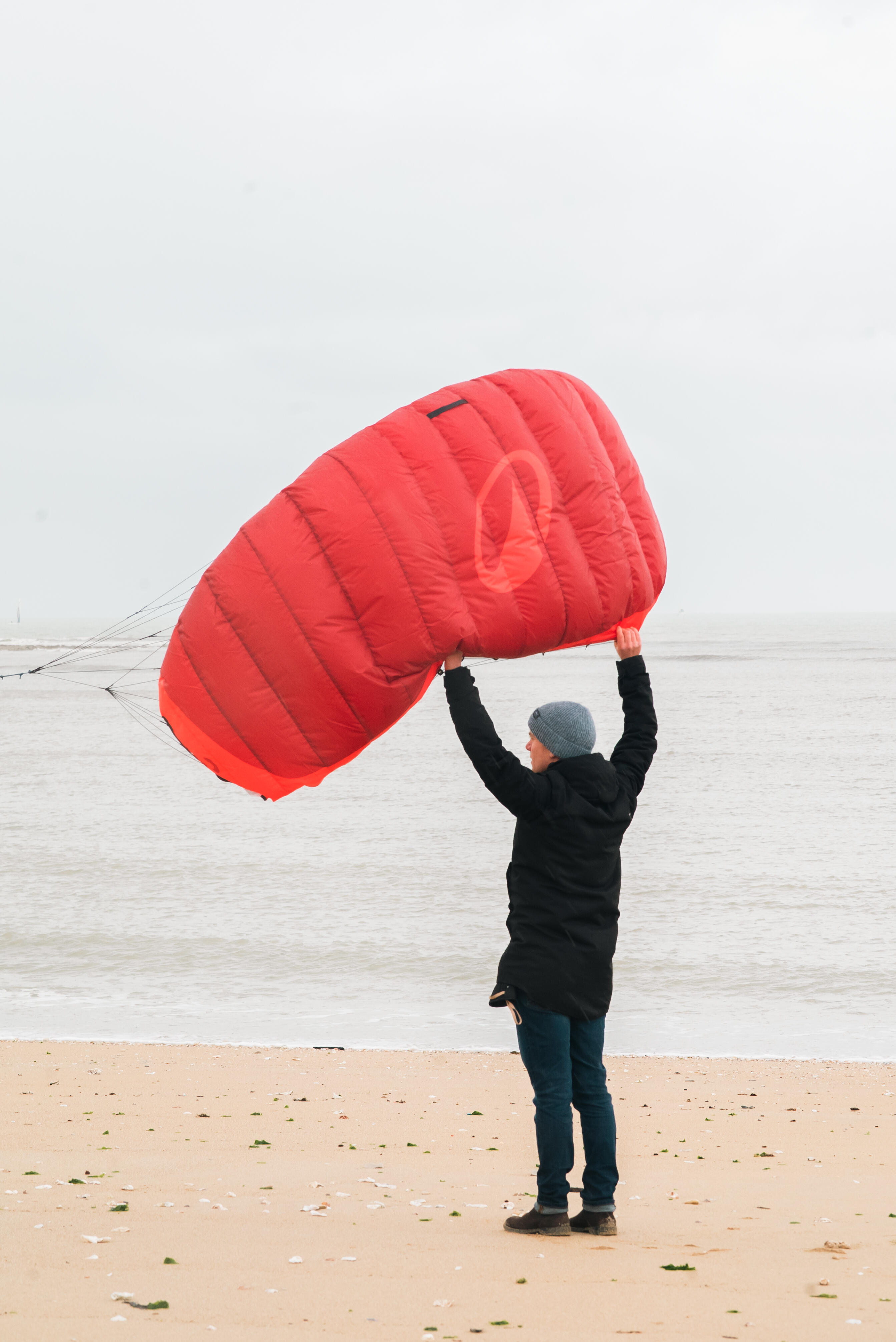 Powerkite 100 2,5 m² met bar rood 8/9