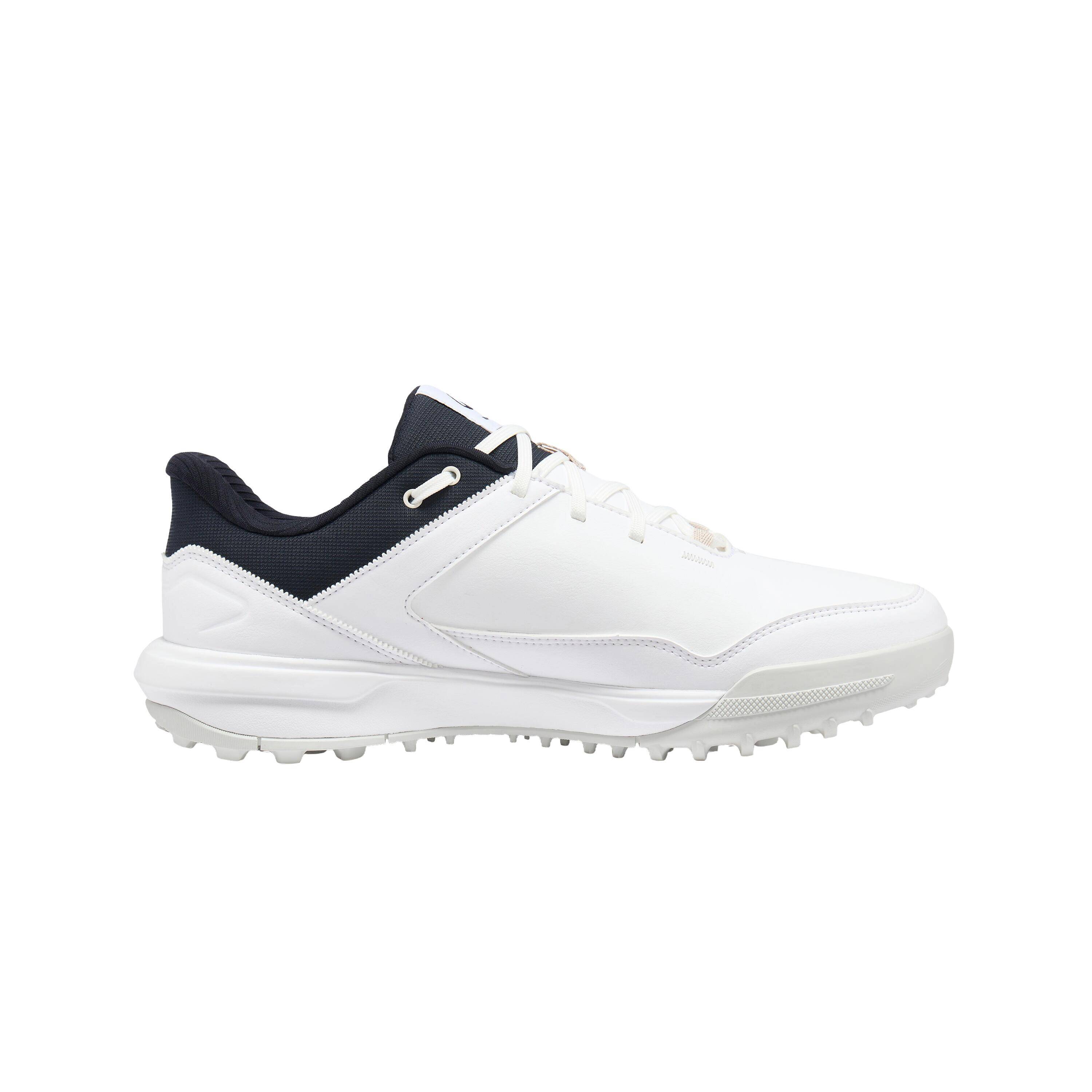 Waterproof Golf Shoes, MW500 white and navy -  2