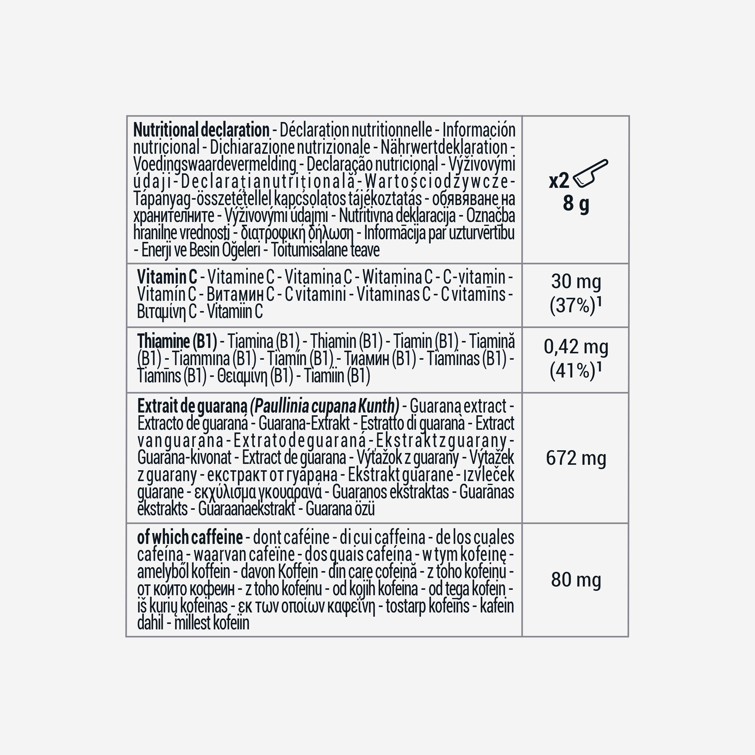 Boisson énergisante en poudre pêche 160g 2/3