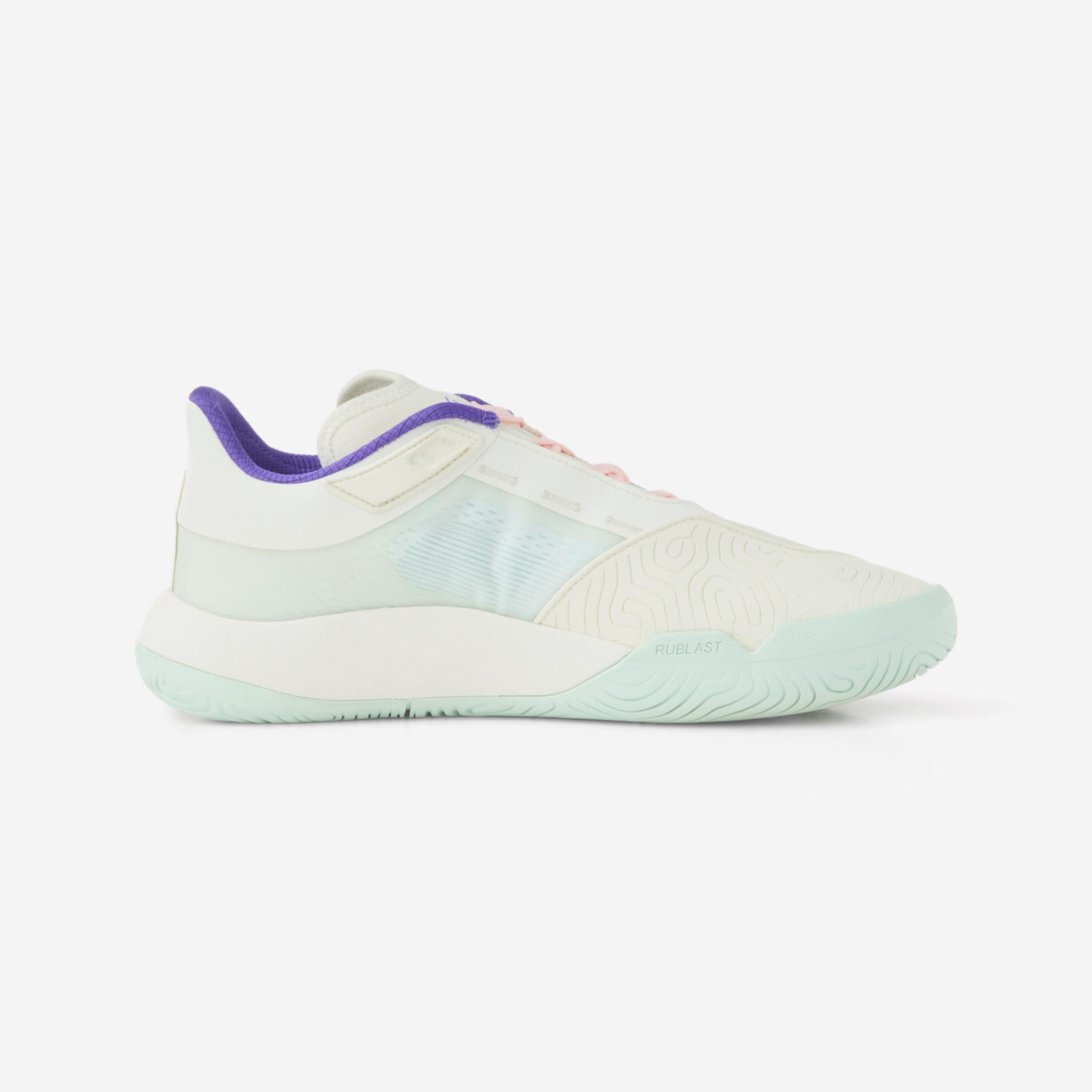 Chaussures de tennis multicourt résistantes femme, Unrupt pro blanc 5/6