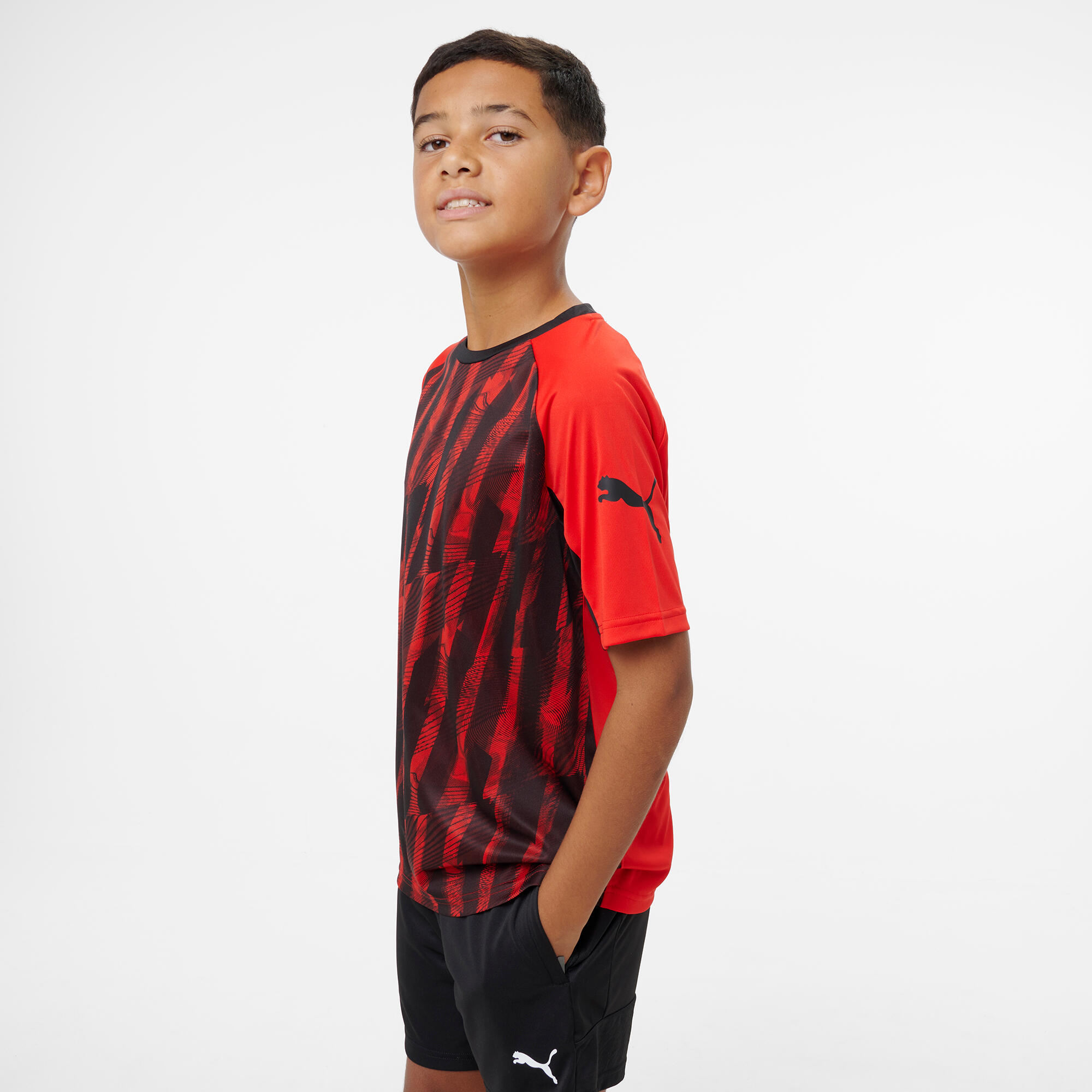 Maillot de football Puma IndividualLIGA 26 Enfant Noir/Rouge 5/9
