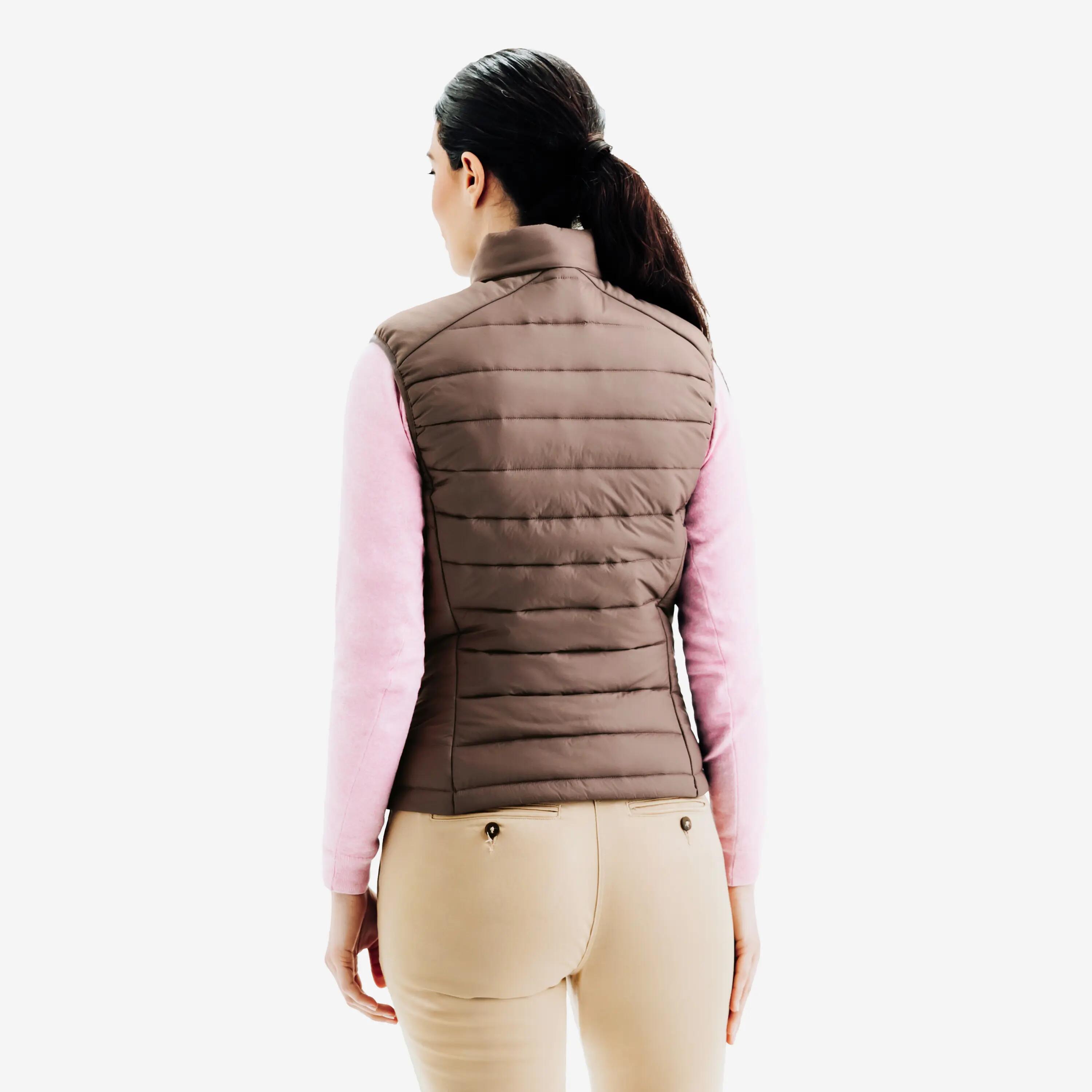 Chaleco acolchado de golf sin mangas para mujer, MW500 marrón 4/10