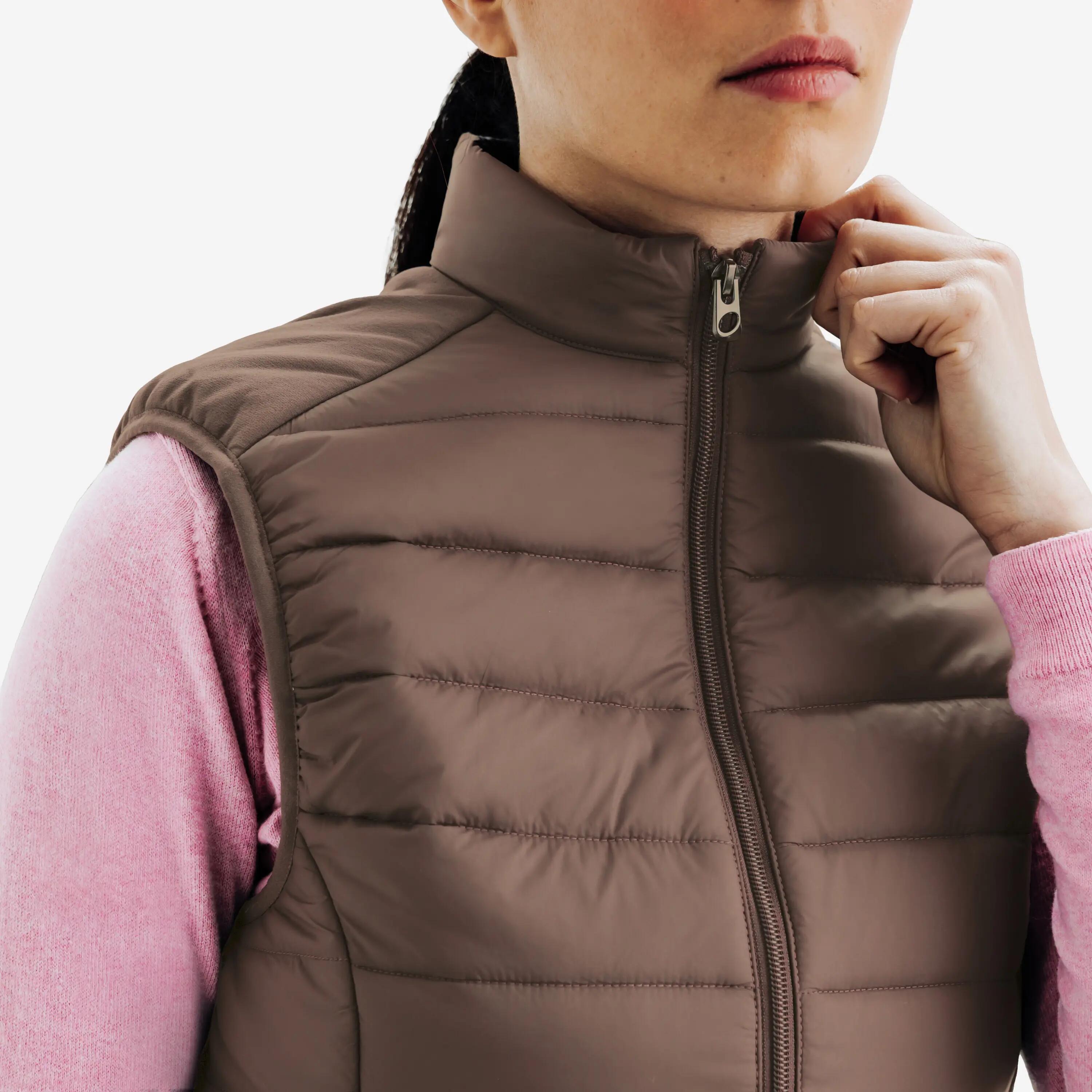 Chaleco acolchado de golf sin mangas para mujer, MW500 marrón 3/10