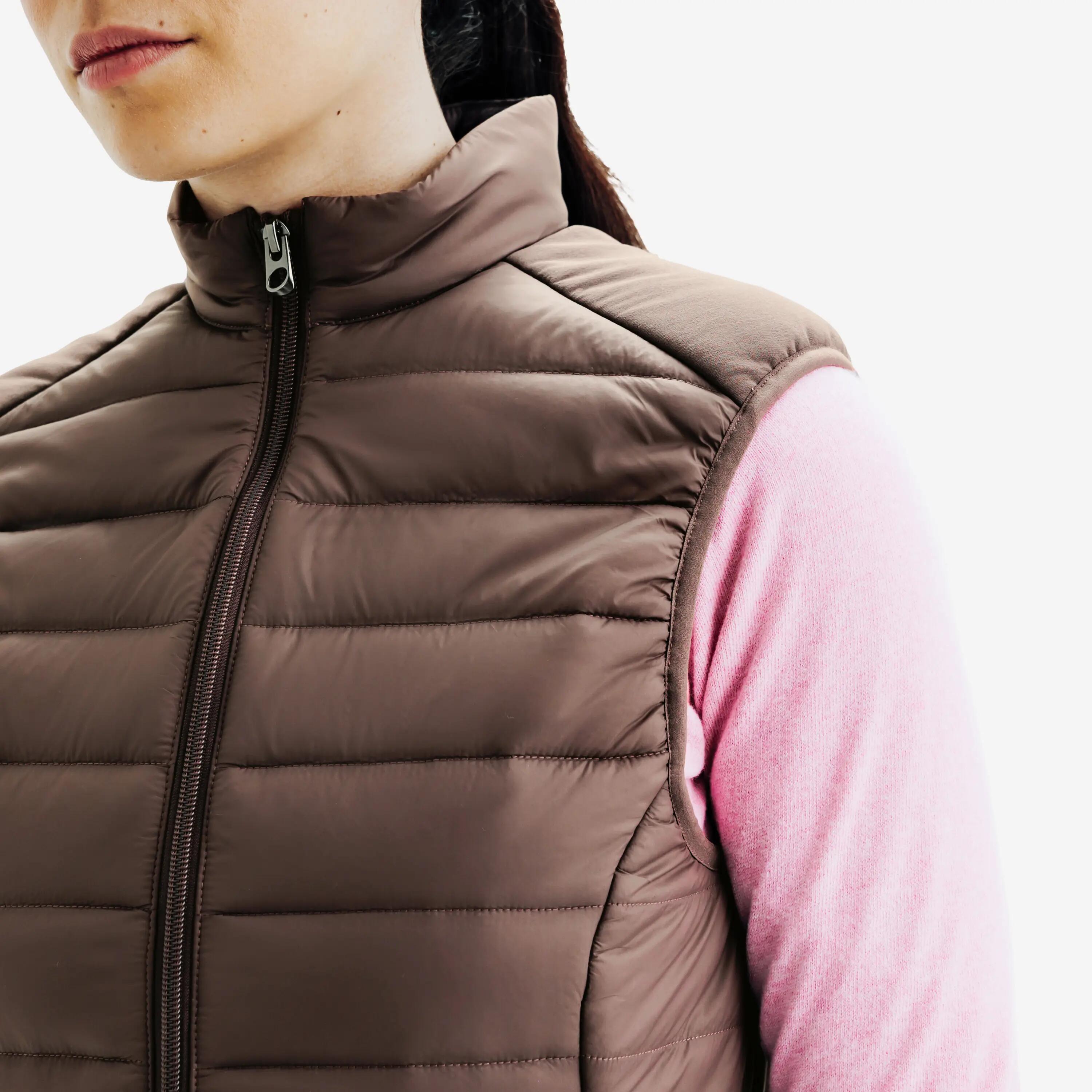 Chaleco acolchado de golf sin mangas para mujer, MW500 marrón 6/10