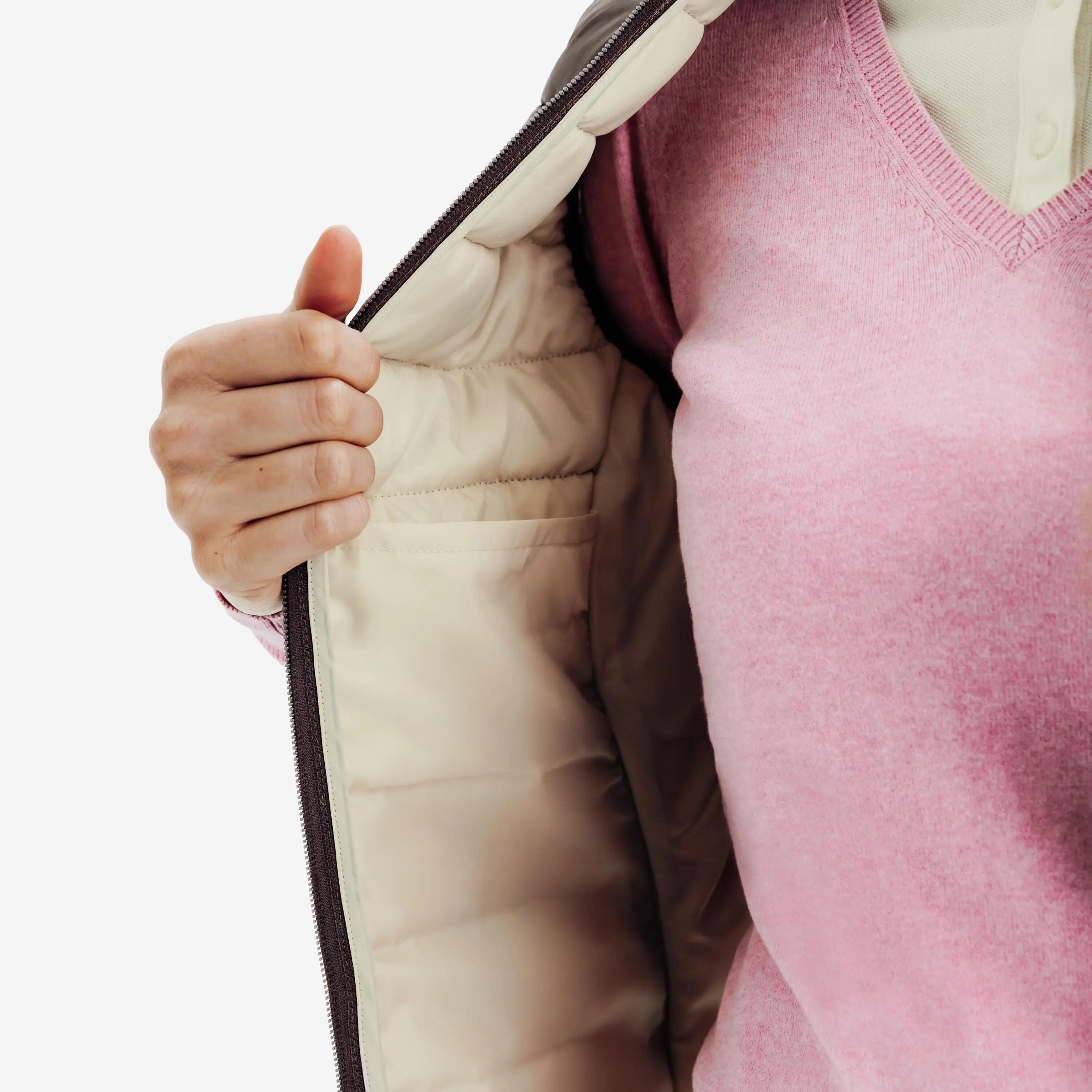 Chaleco acolchado de golf sin mangas para mujer, MW500 marrón 9/10