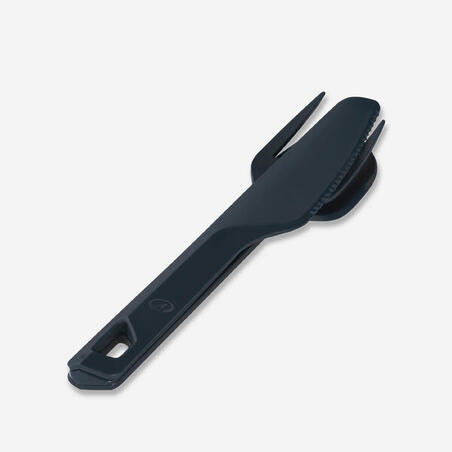 Набір з 3 пластикових столових приборів (ніж, виделка, ложка) зелений