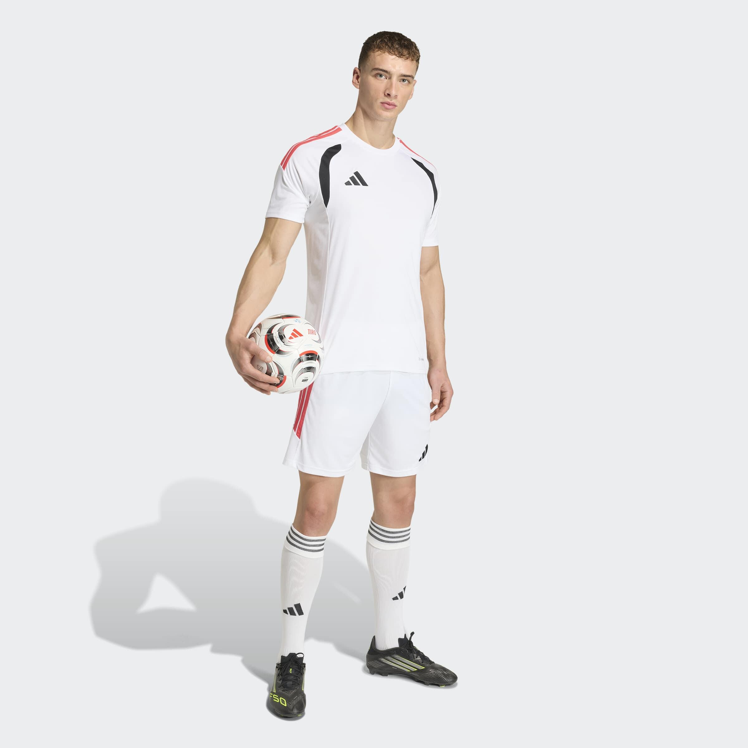 Fussball Trainingstrikot Tiro 26 für Erwachsene weiss/rot 7/7