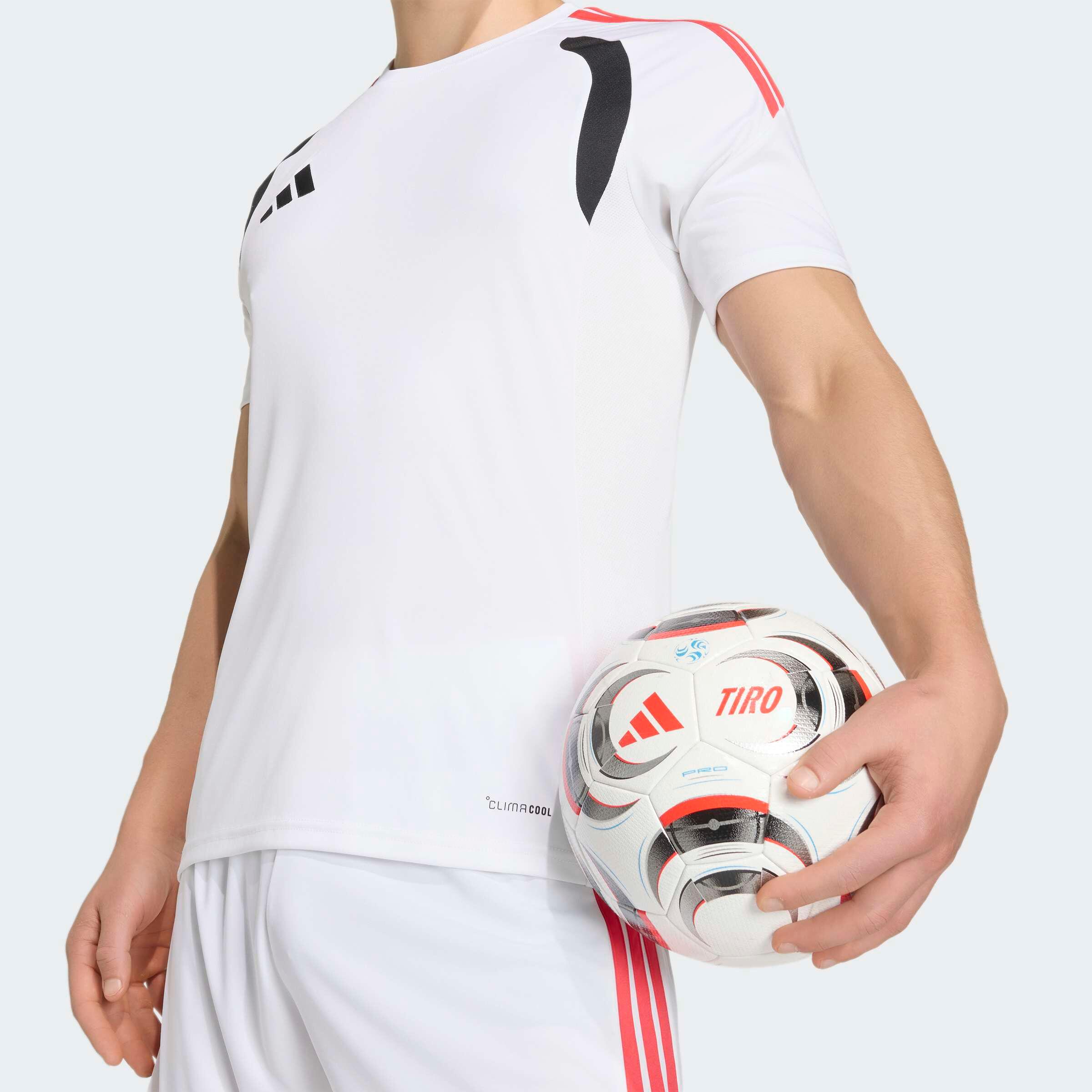 Fussball Trainingstrikot Tiro 26 für Erwachsene weiss/rot 5/7
