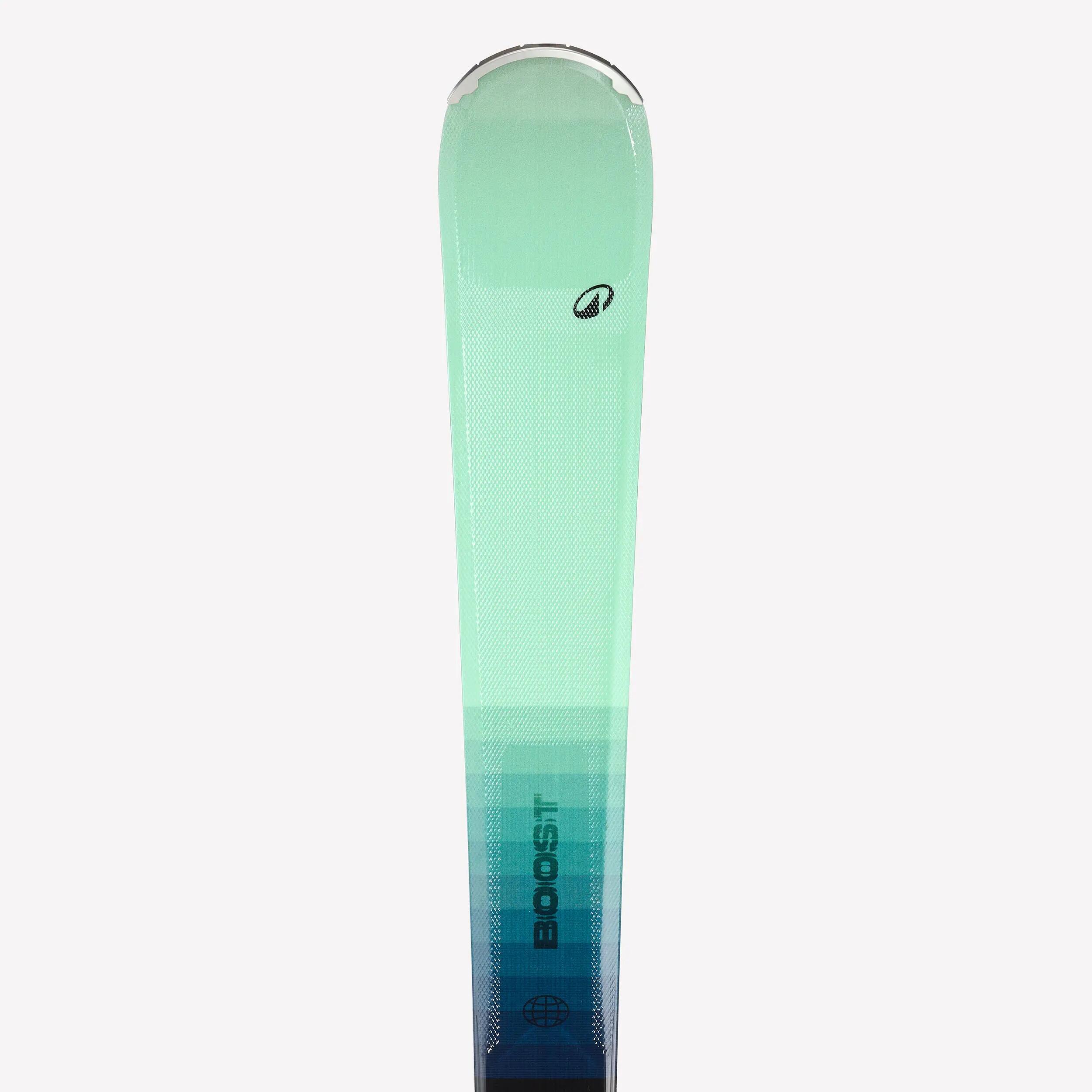 Esquís alpinos con fijaciones hombre, BOOST 500 verde 6/9