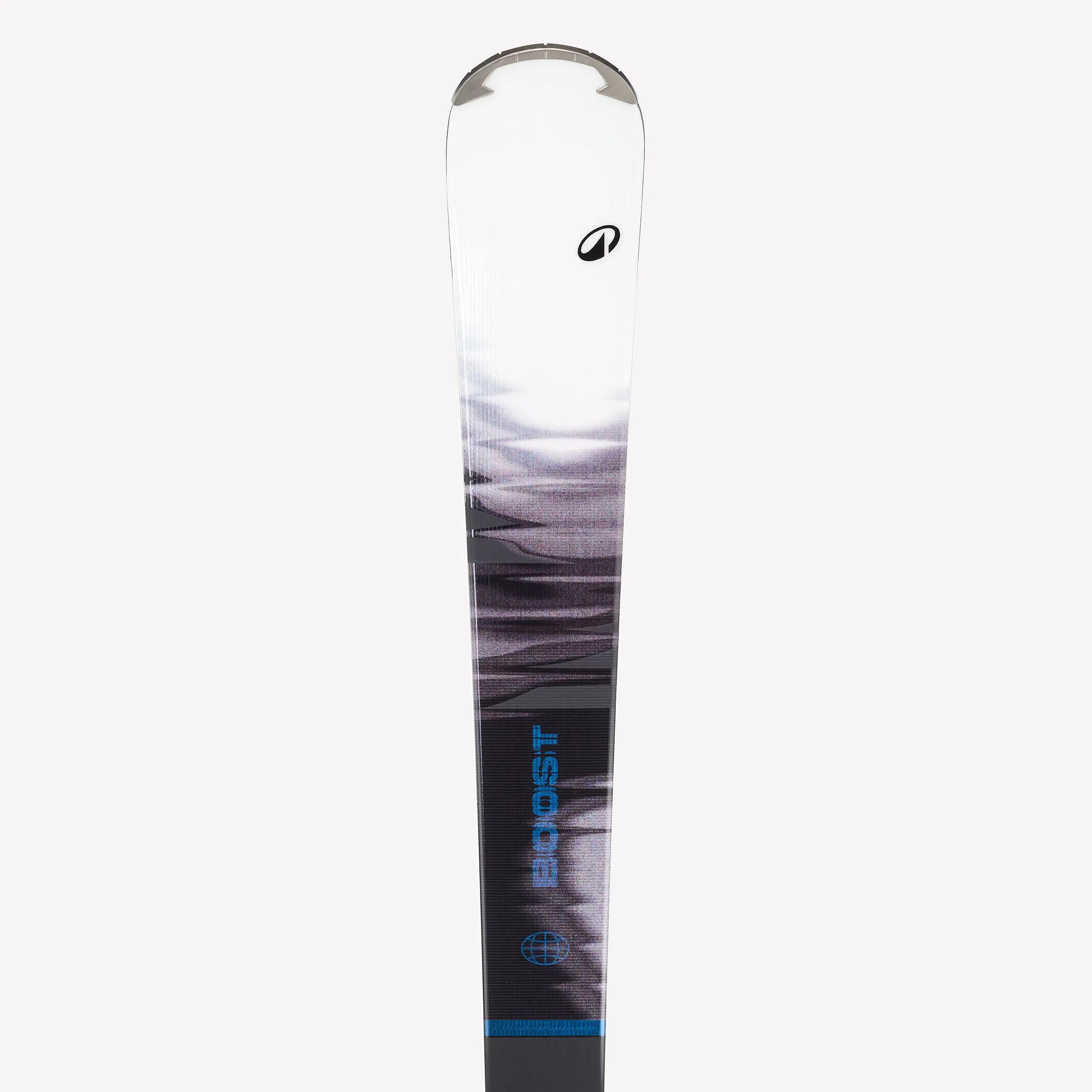 Skis de pista com fixações homem e mulher, Boost 900 R preto e branco 6/9