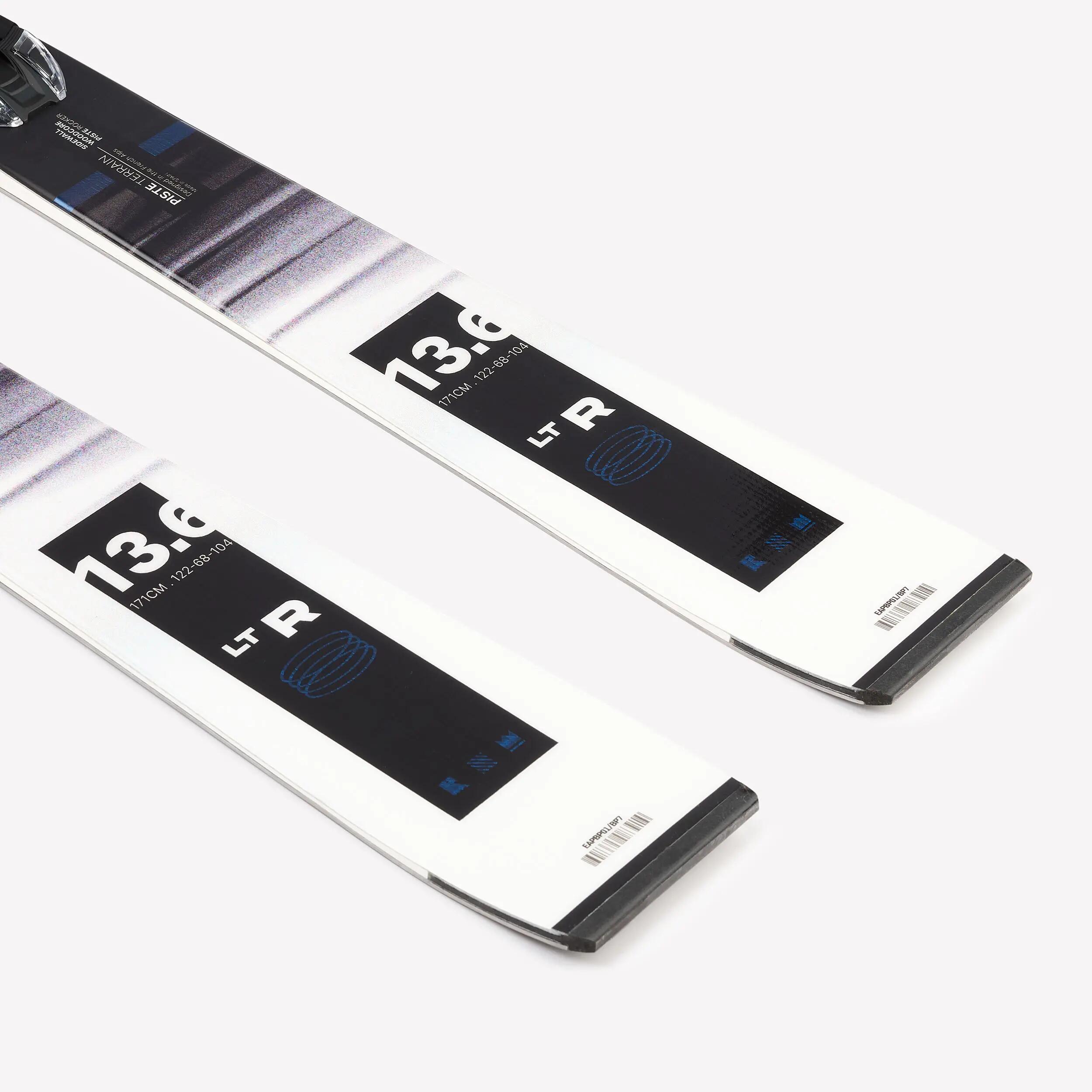 Skis de pista com fixações homem e mulher, Boost 900 R preto e branco 4/9
