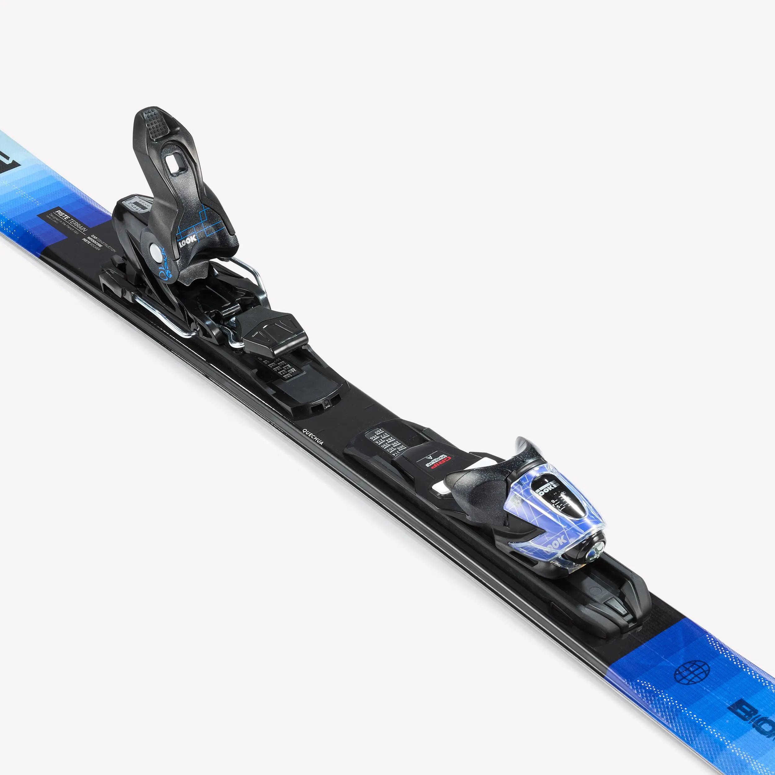 Skis de pista com fixações mulher, BOOST 500 azul 8/9