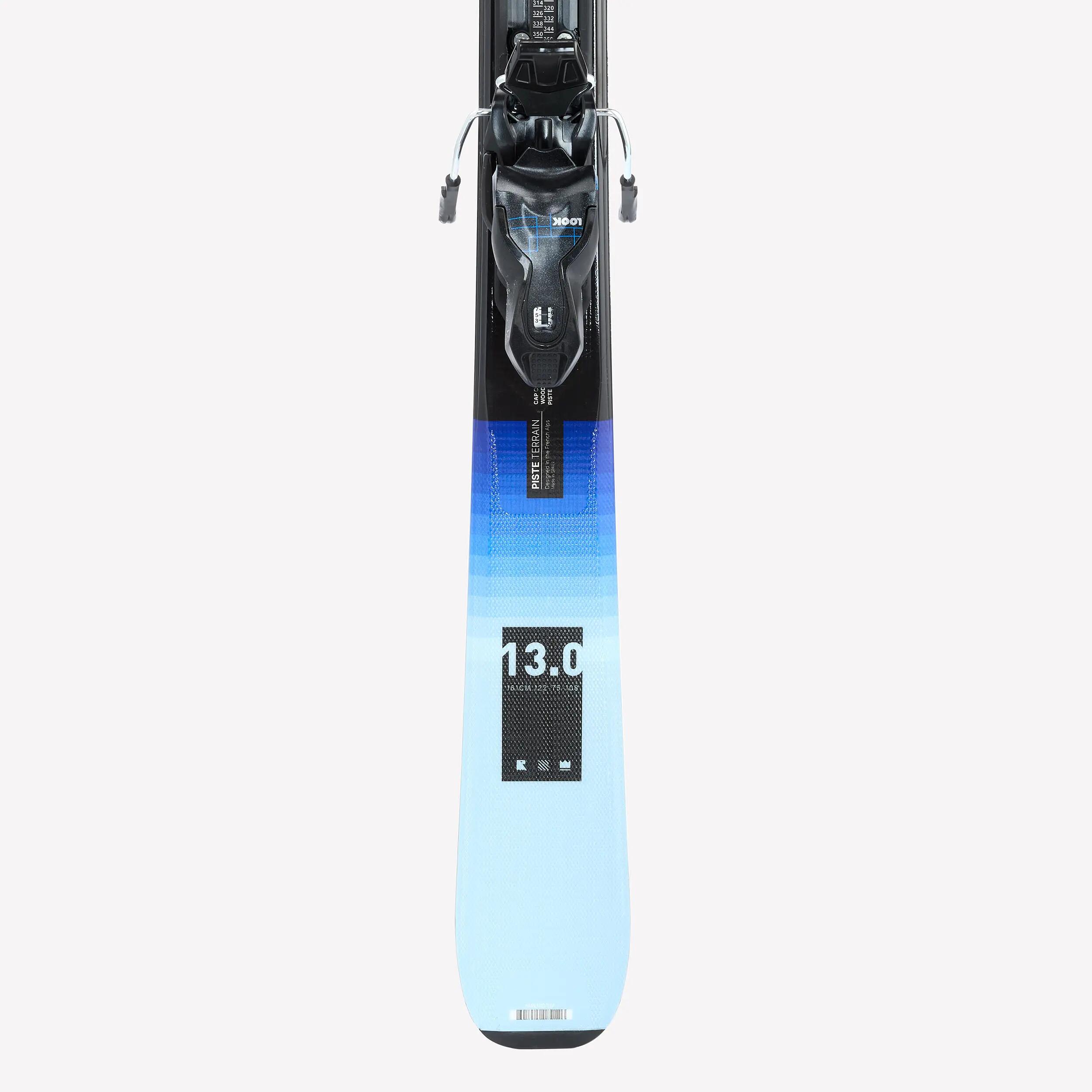 Skis de pista com fixações mulher, BOOST 500 azul 7/9