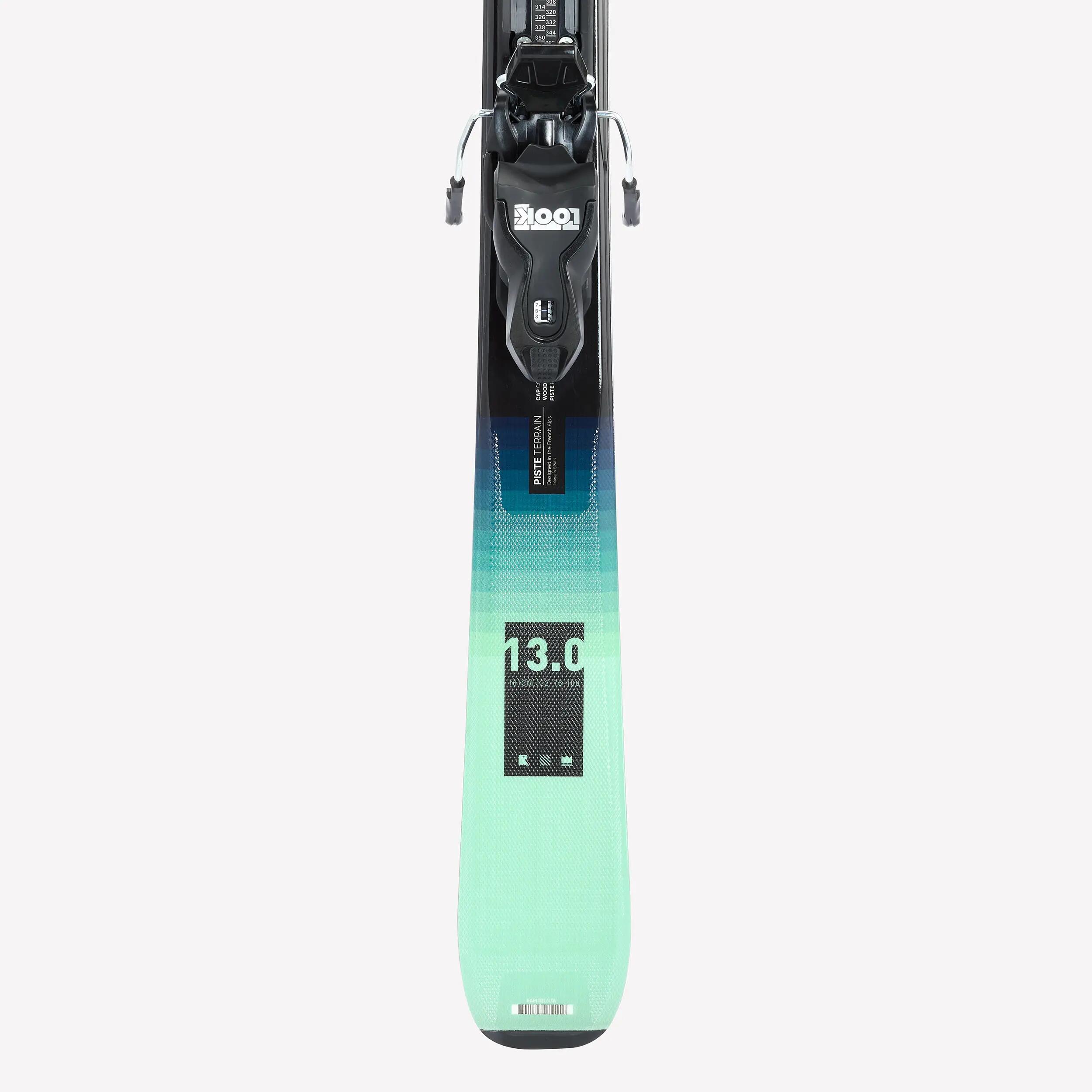 Esquís alpinos con fijaciones hombre, BOOST 500 verde 7/9