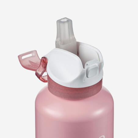 Пляшка алюмінієва 500 для туризму для дітей з соломинкою 0,6 л рожева